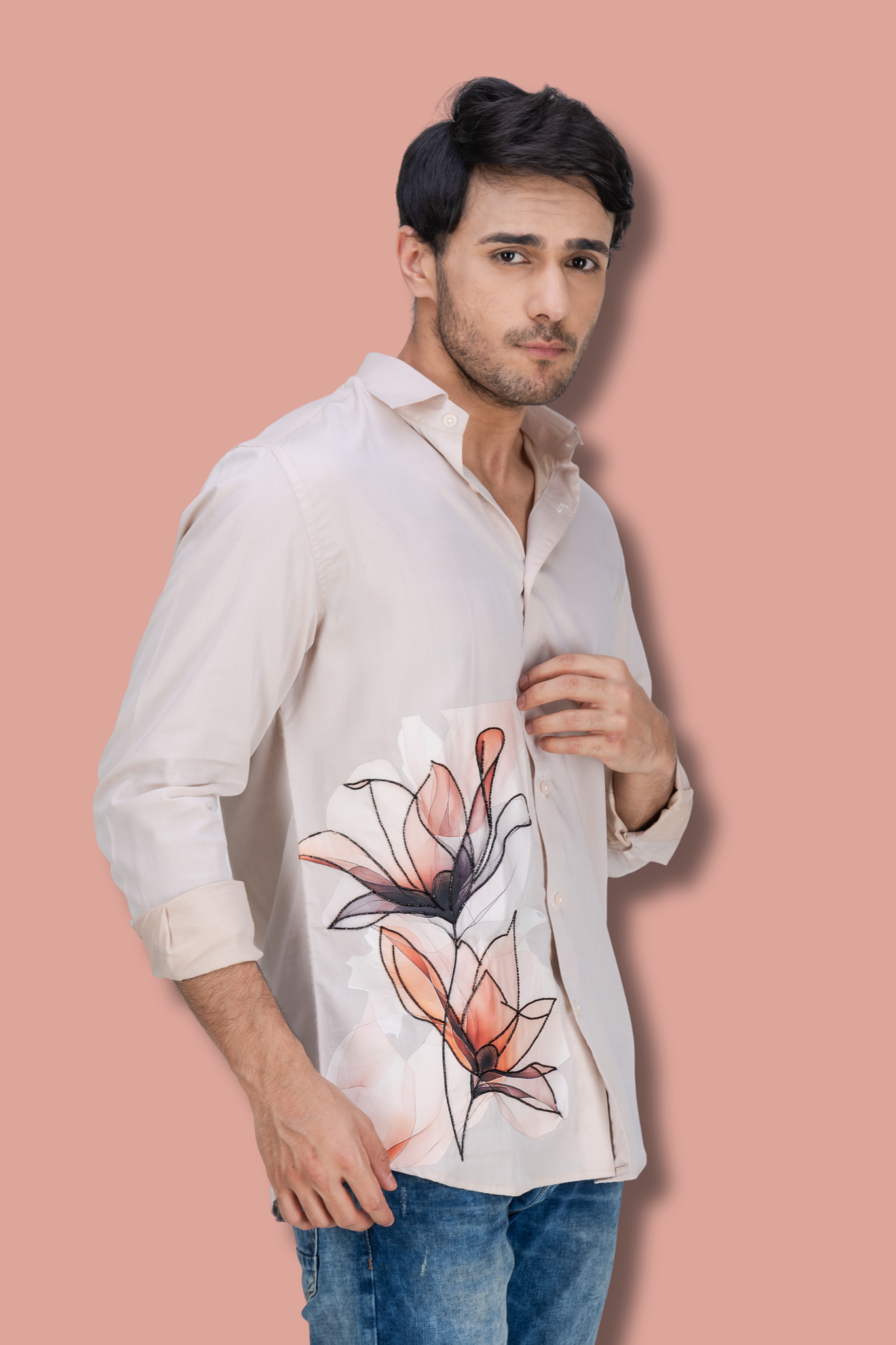 Beige Handwork Shirt