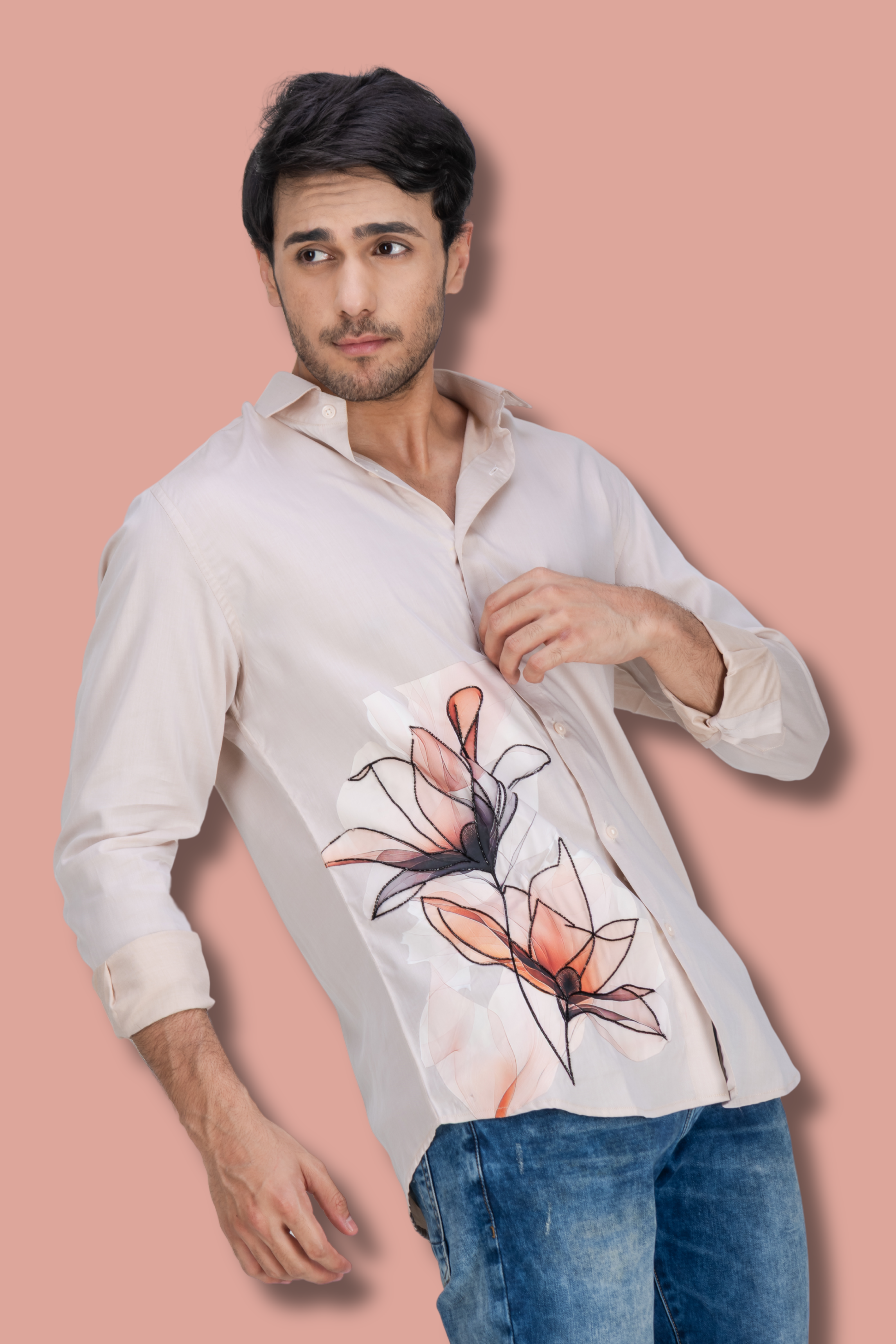 Beige Handwork Shirt