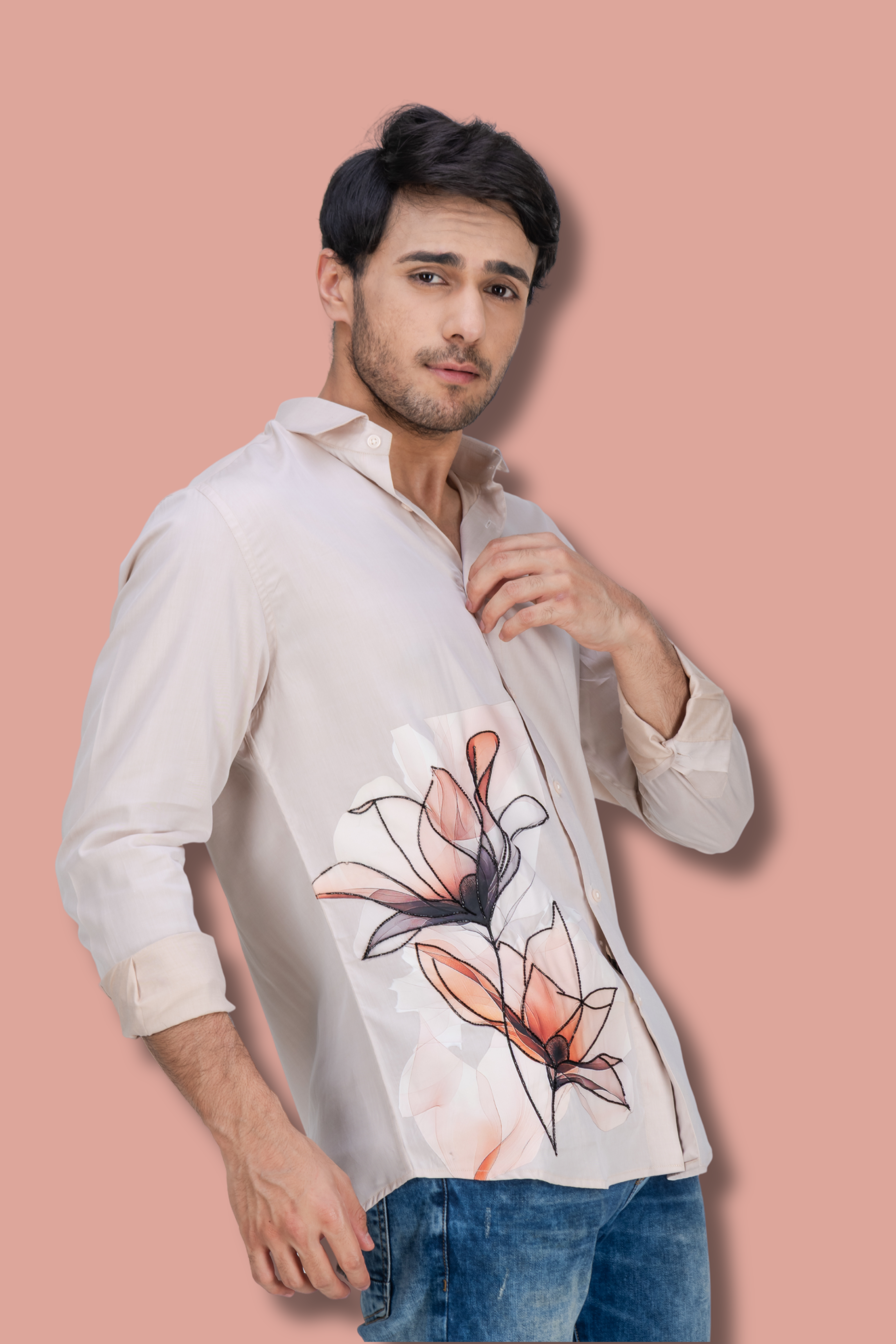 Beige Handwork Shirt