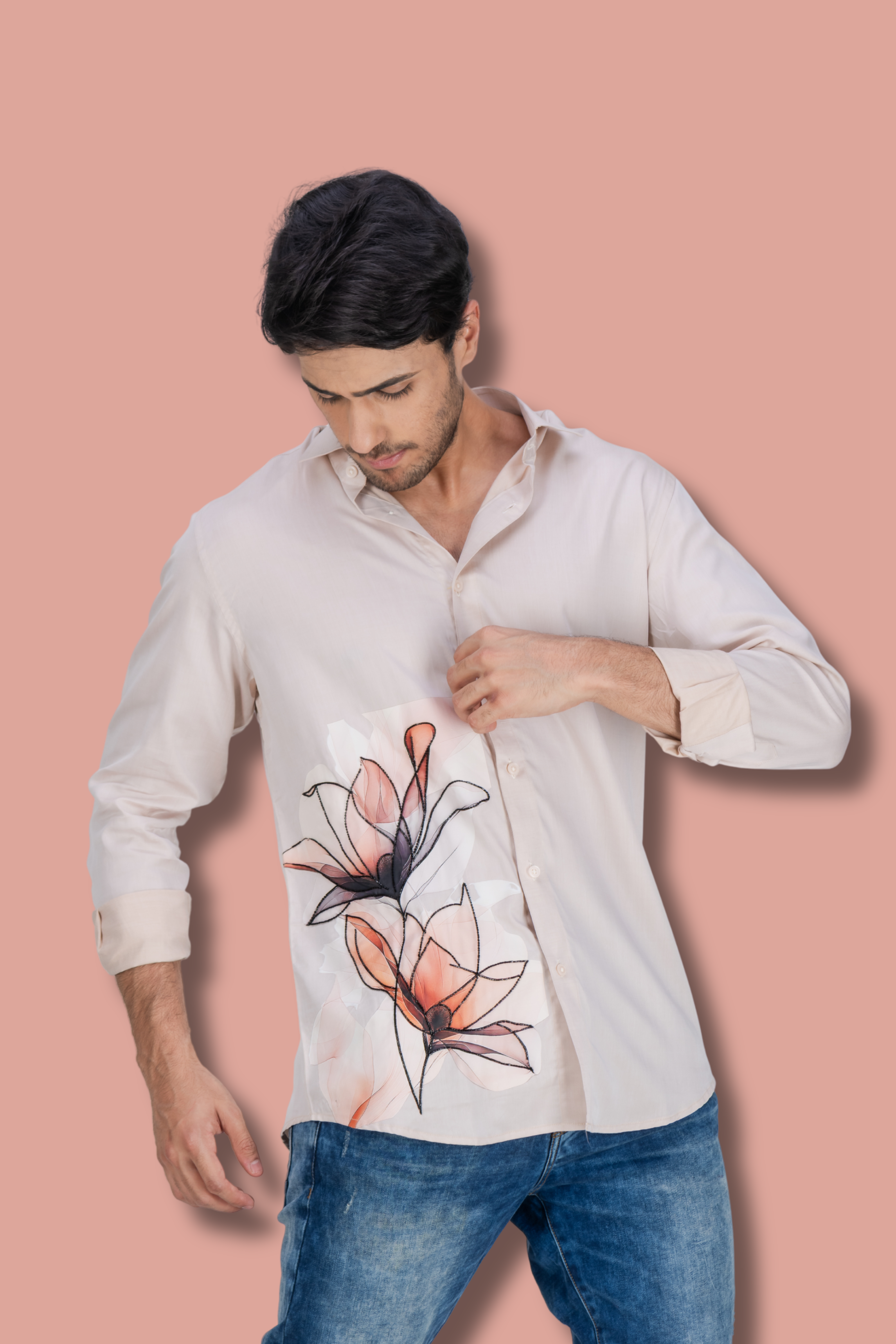 Beige Handwork Shirt
