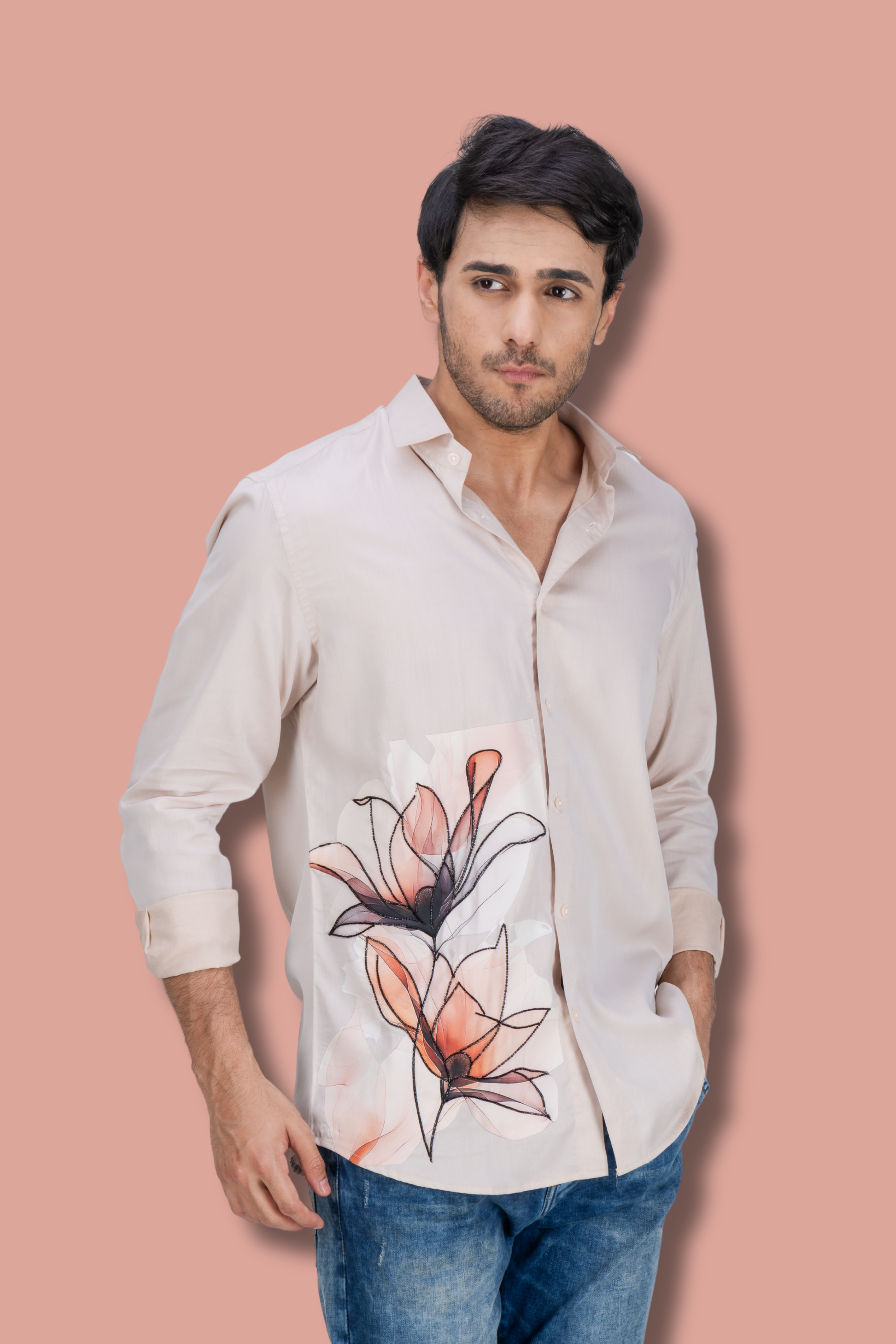 Beige Handwork Shirt