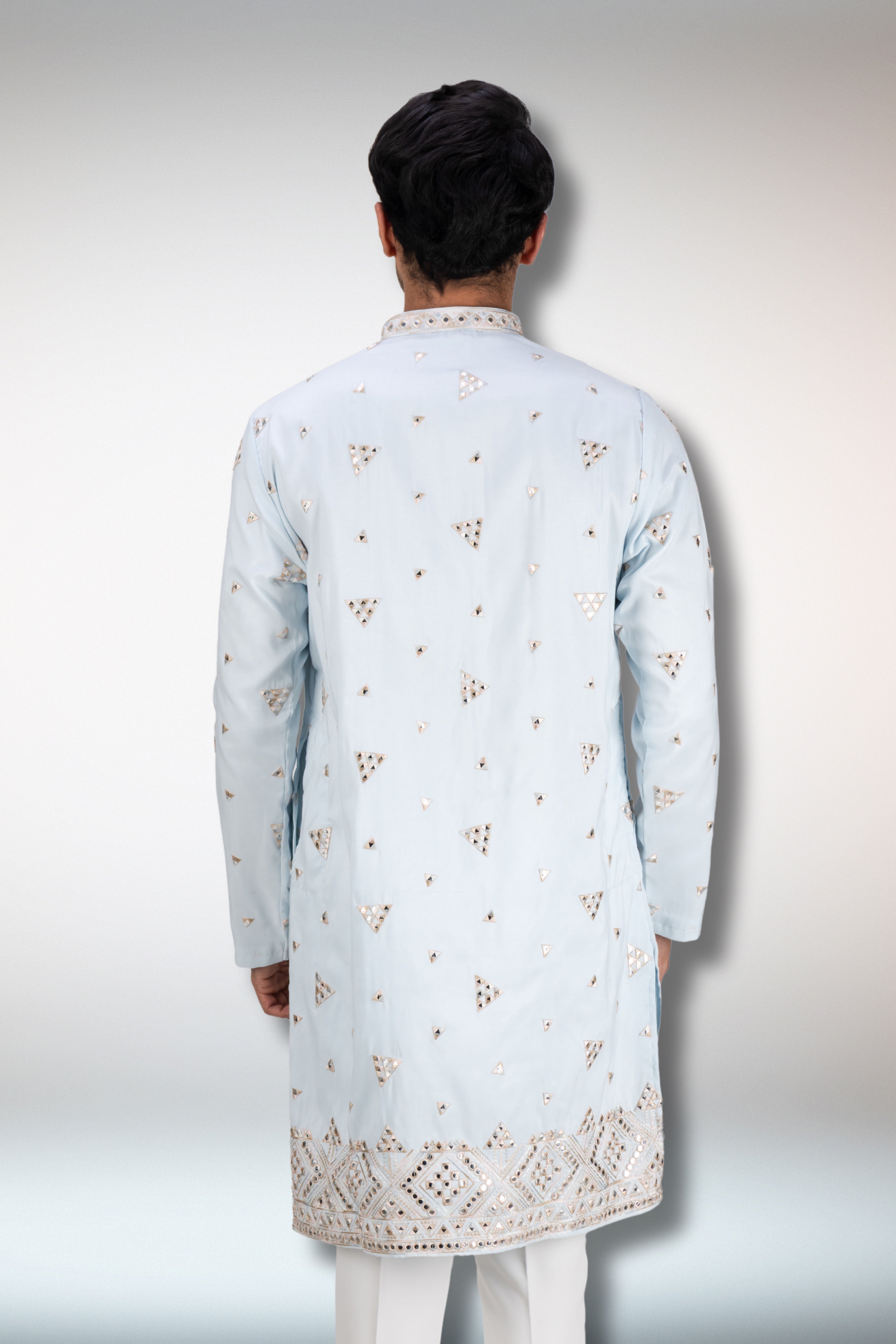 Blue Handworked Kurta and Dupatta Set