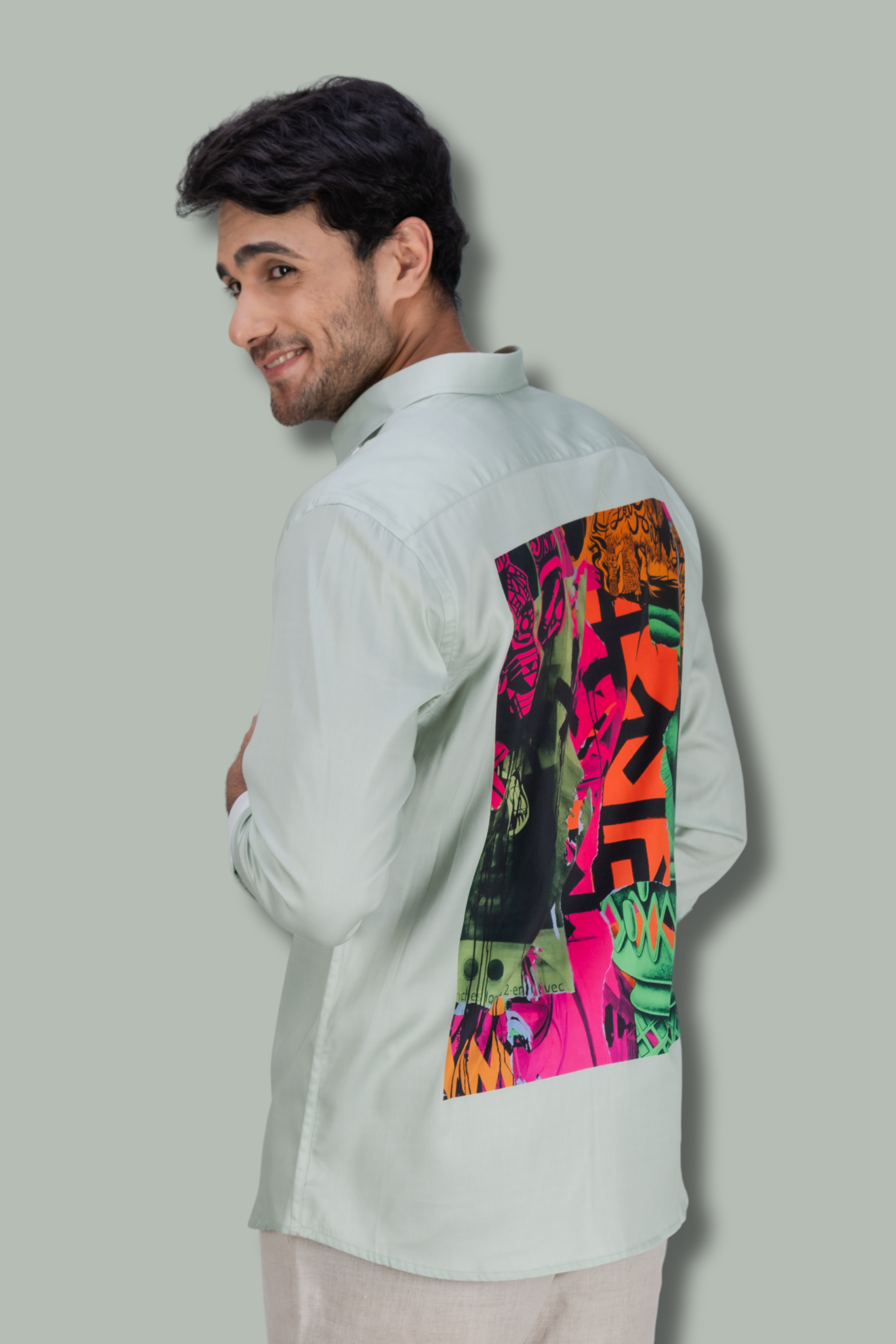 Pista Green Printed Shirt