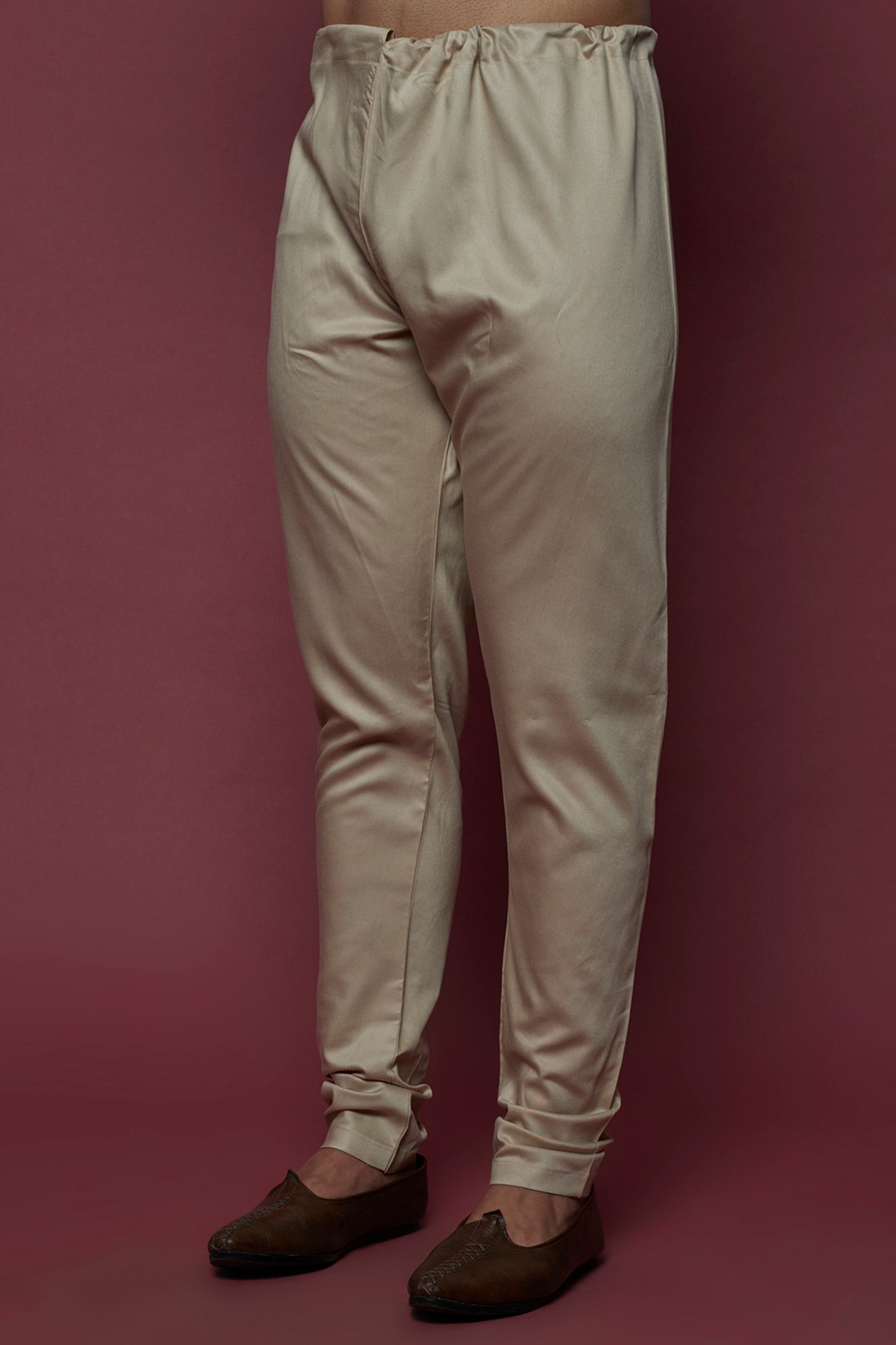 Beige Mirror work kurta set