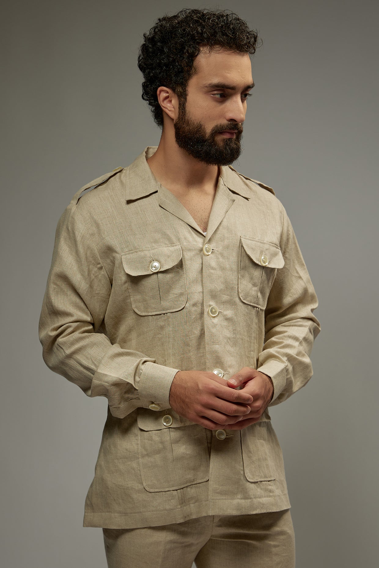 Beige Linen Co-Ord Set