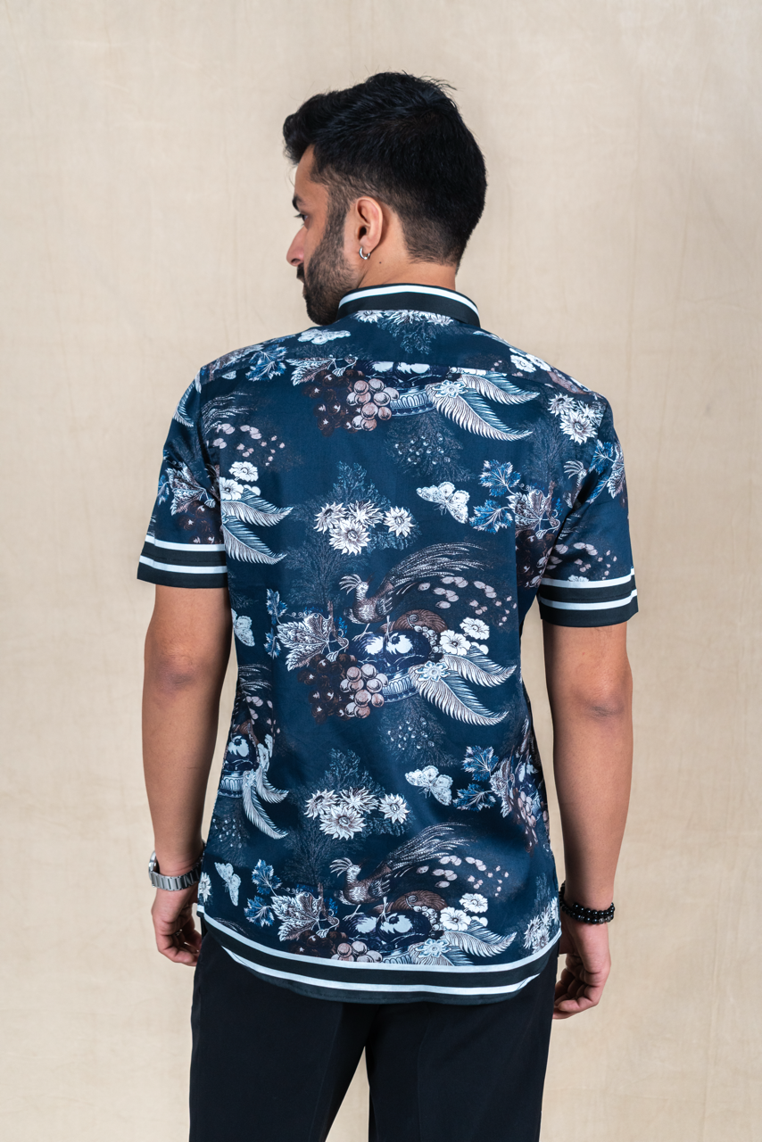 Midnight Mirage Printed Short-Sleeve Shirt