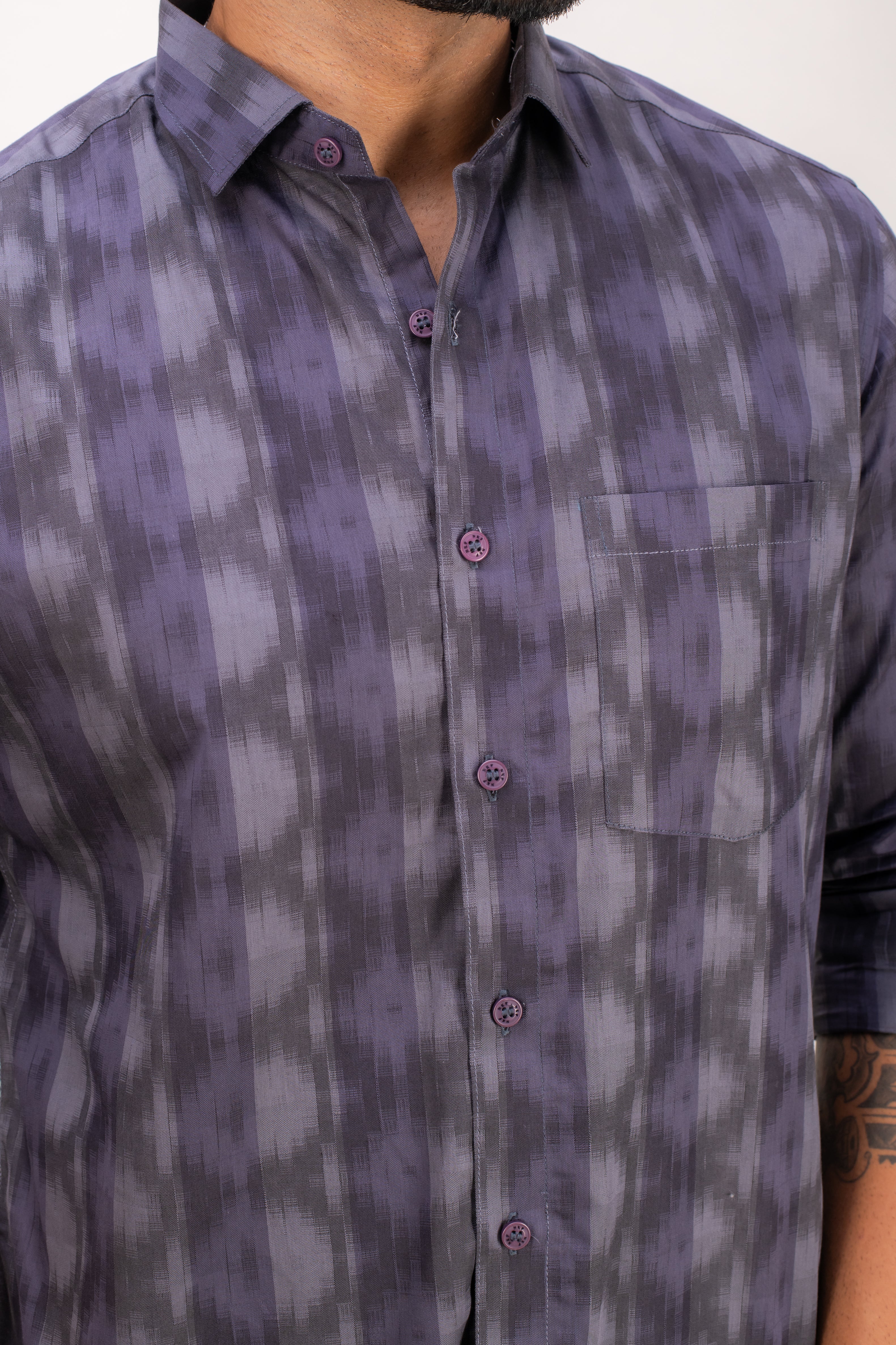 DARK PURPLE POPLIN SHIRT