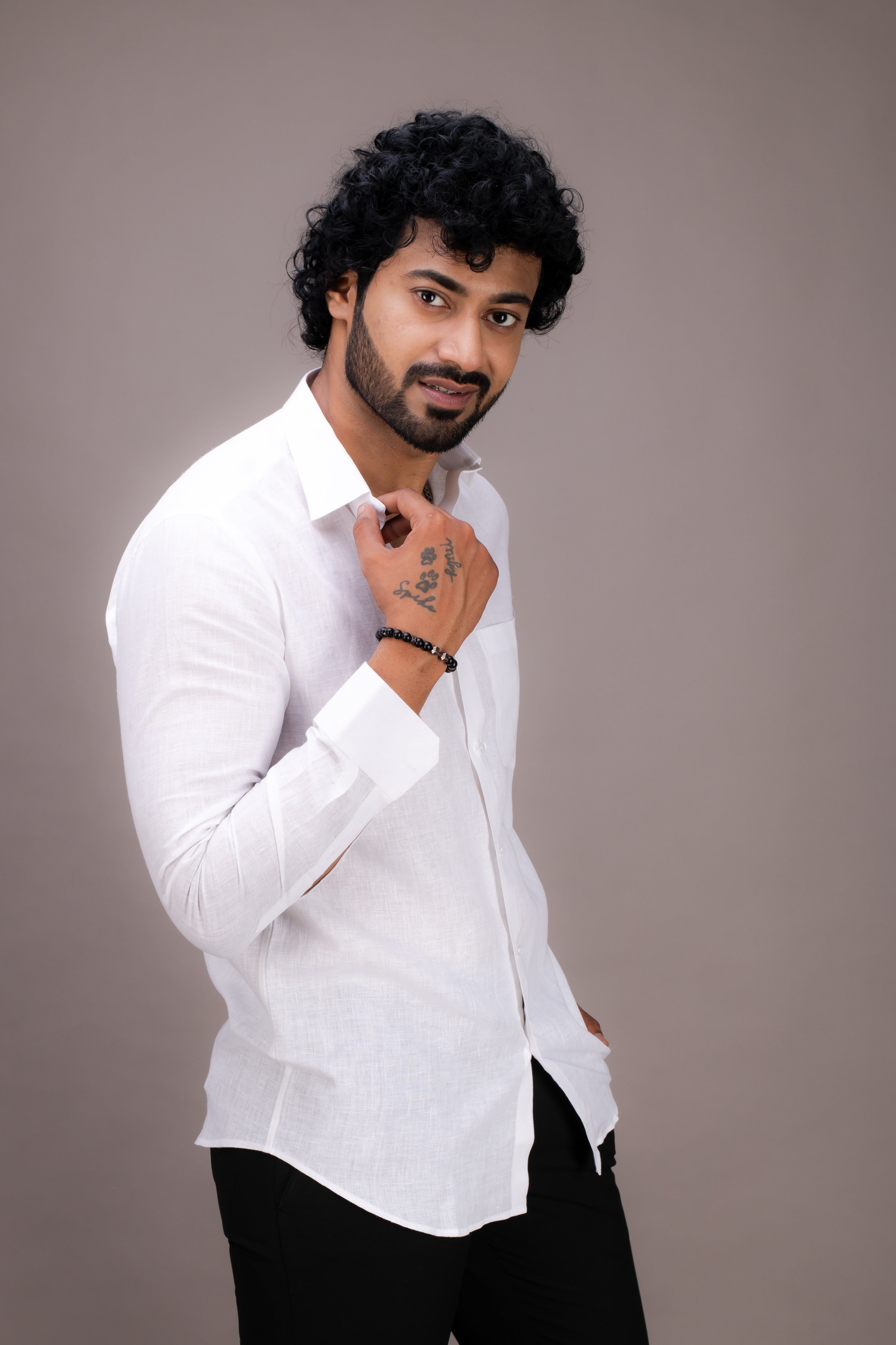 SUPERFINE WHITE 100 LEA LINEN SHIRT