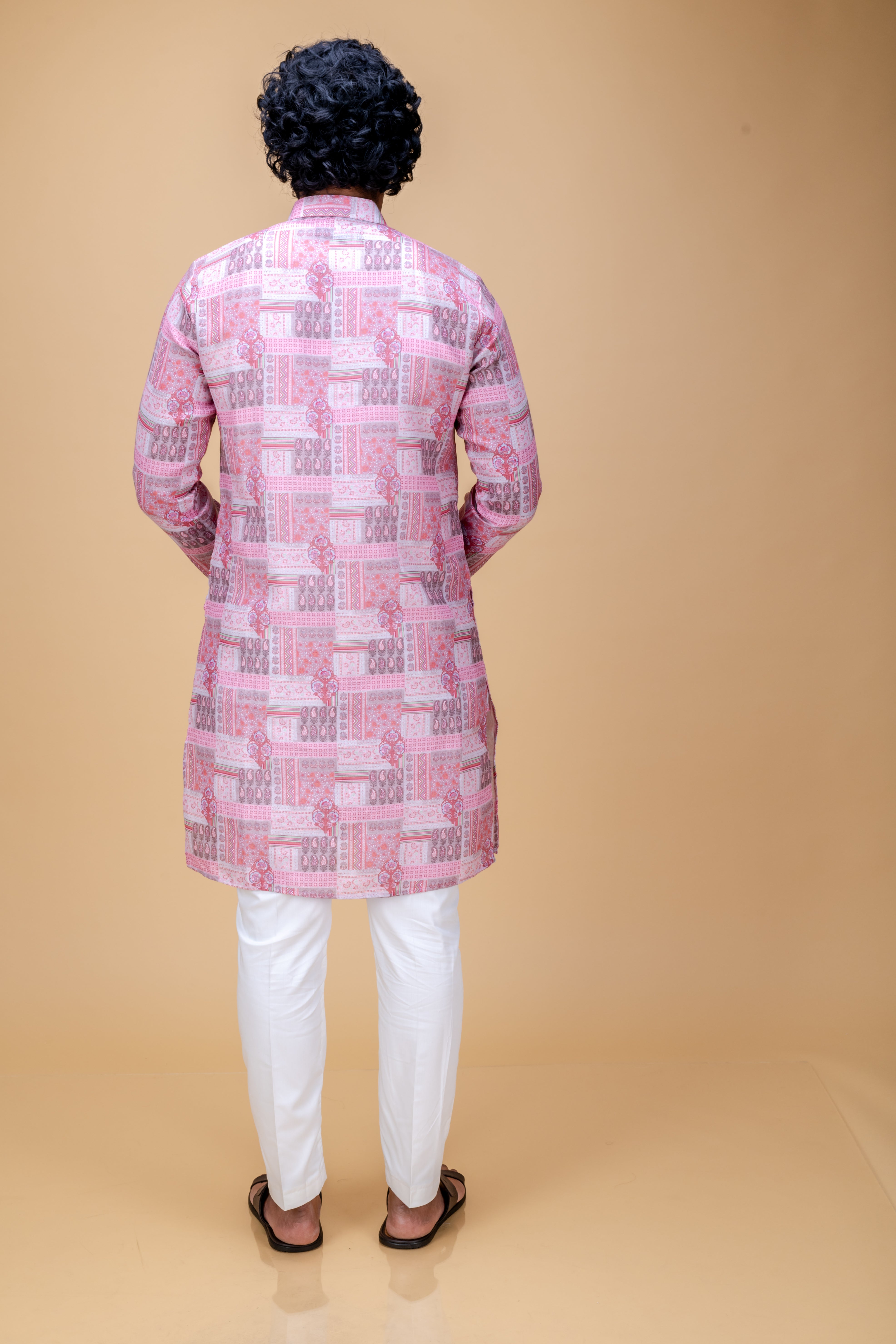 Pink printed kurta