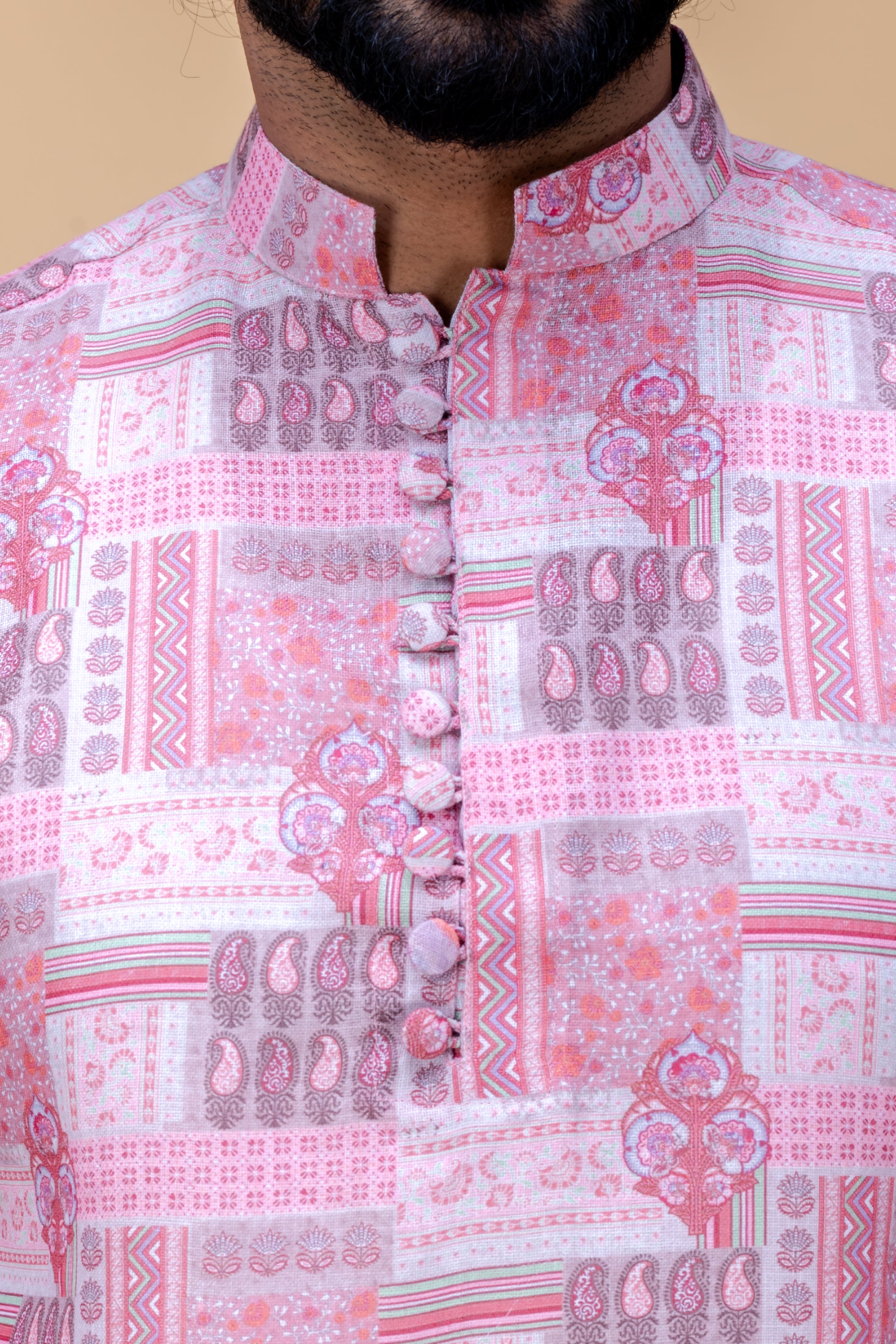 Pink printed kurta set