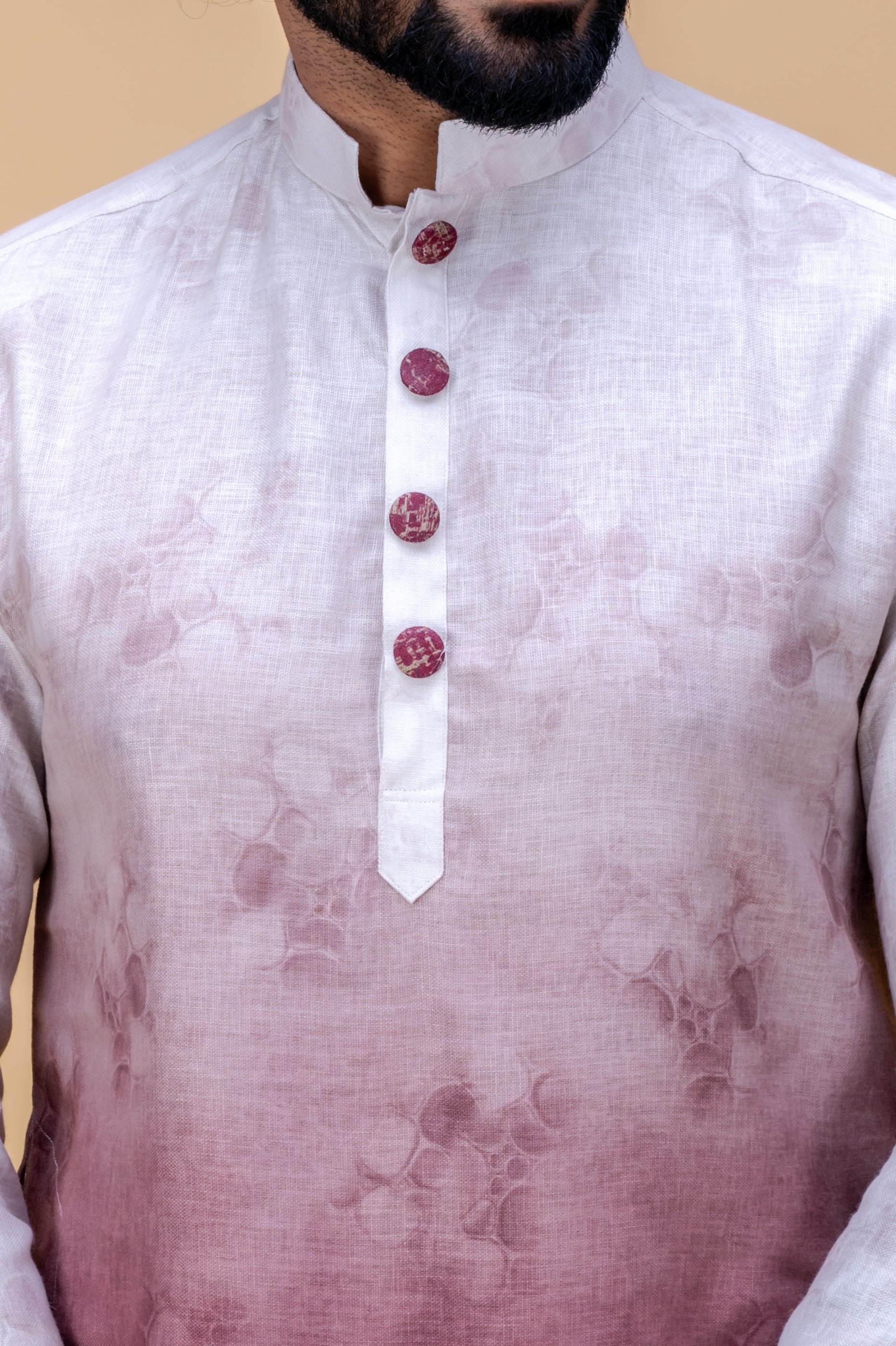 Maroon ombre printed kurta