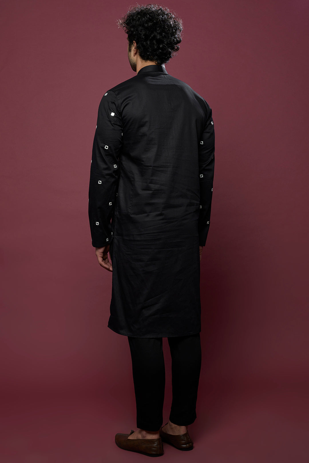 Abees Black mirrorwork kurta set - side view