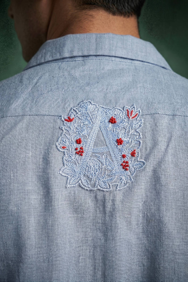 Sky Blue Linen Overshirt