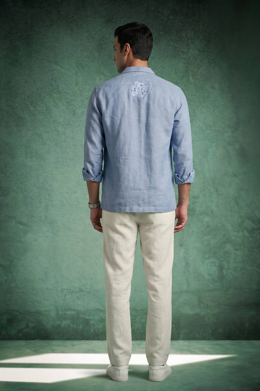 Sky Blue Linen Overshirt
