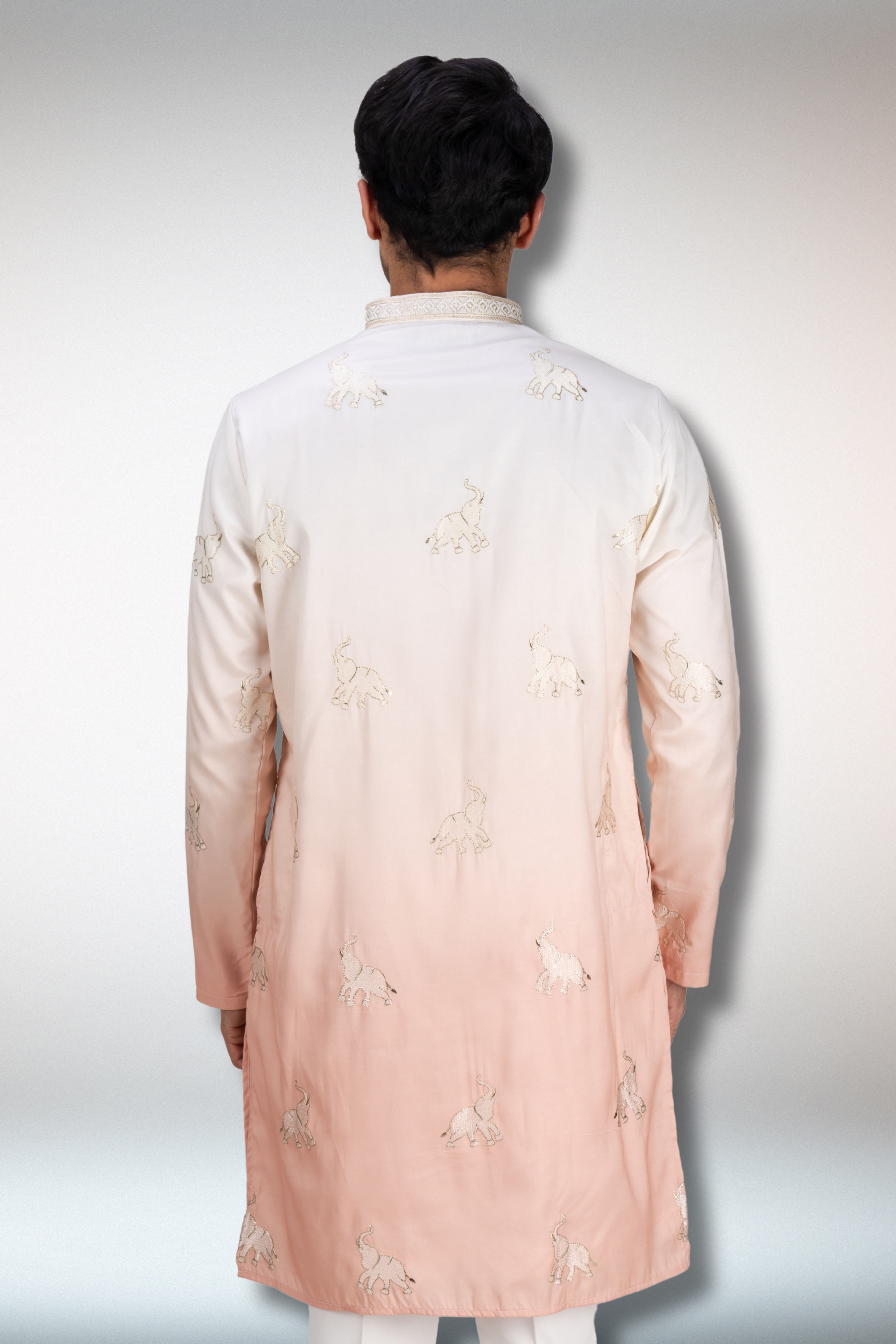 Ombre Elephant patch work kurta