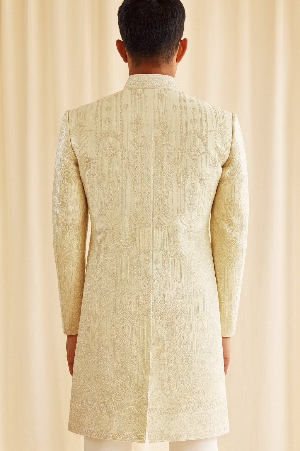 Ivory Embroidered Sherwani – Timeless Groom’s Wedding Attire