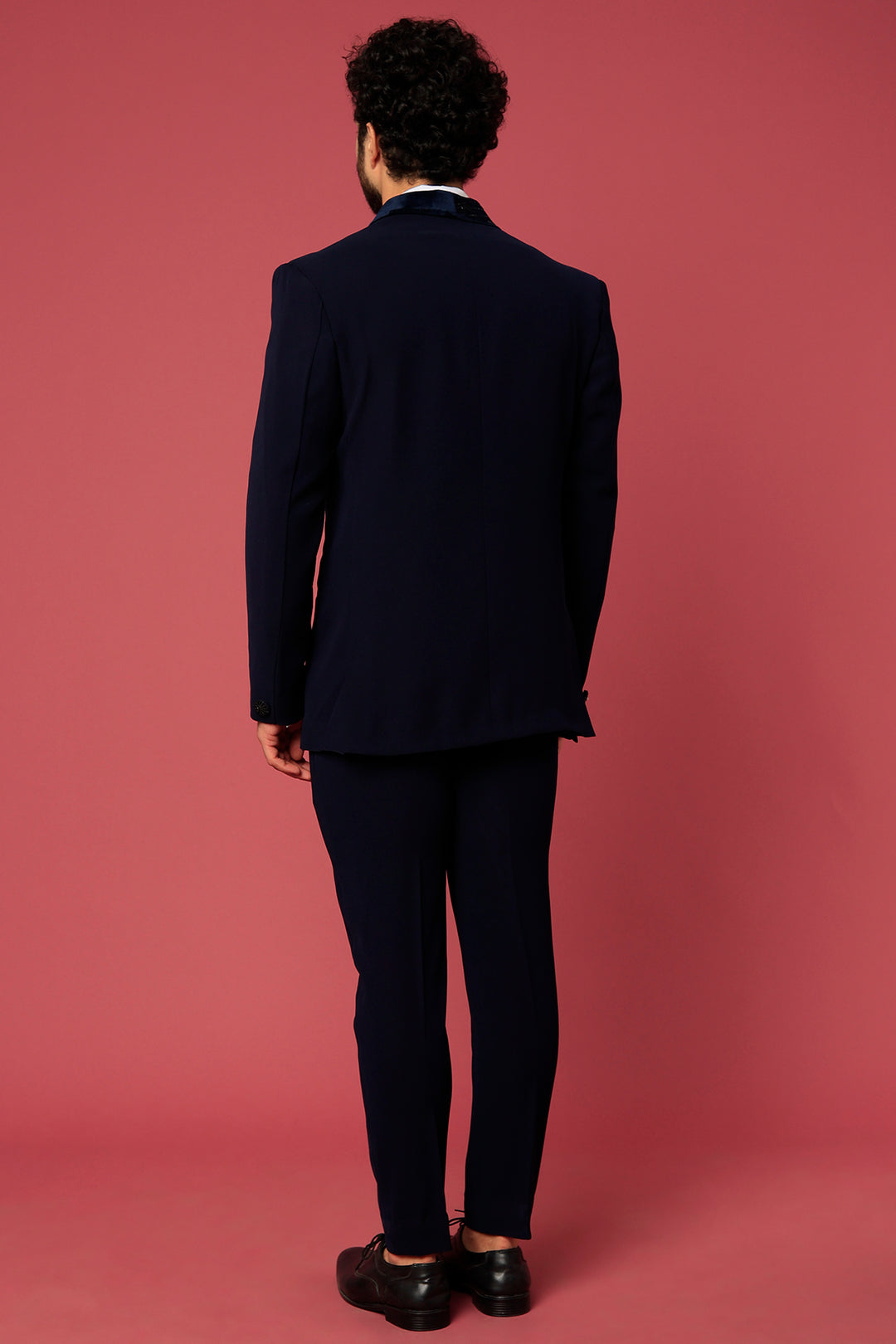 Abees Blue hand embroidered tuxedo set - back view