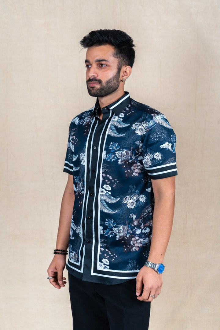 Midnight Mirage Printed Short-Sleeve Shirt