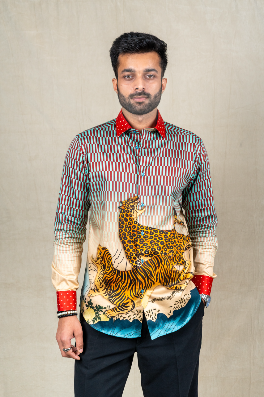 Wild Dominion Printed Cotton Satin Shirt