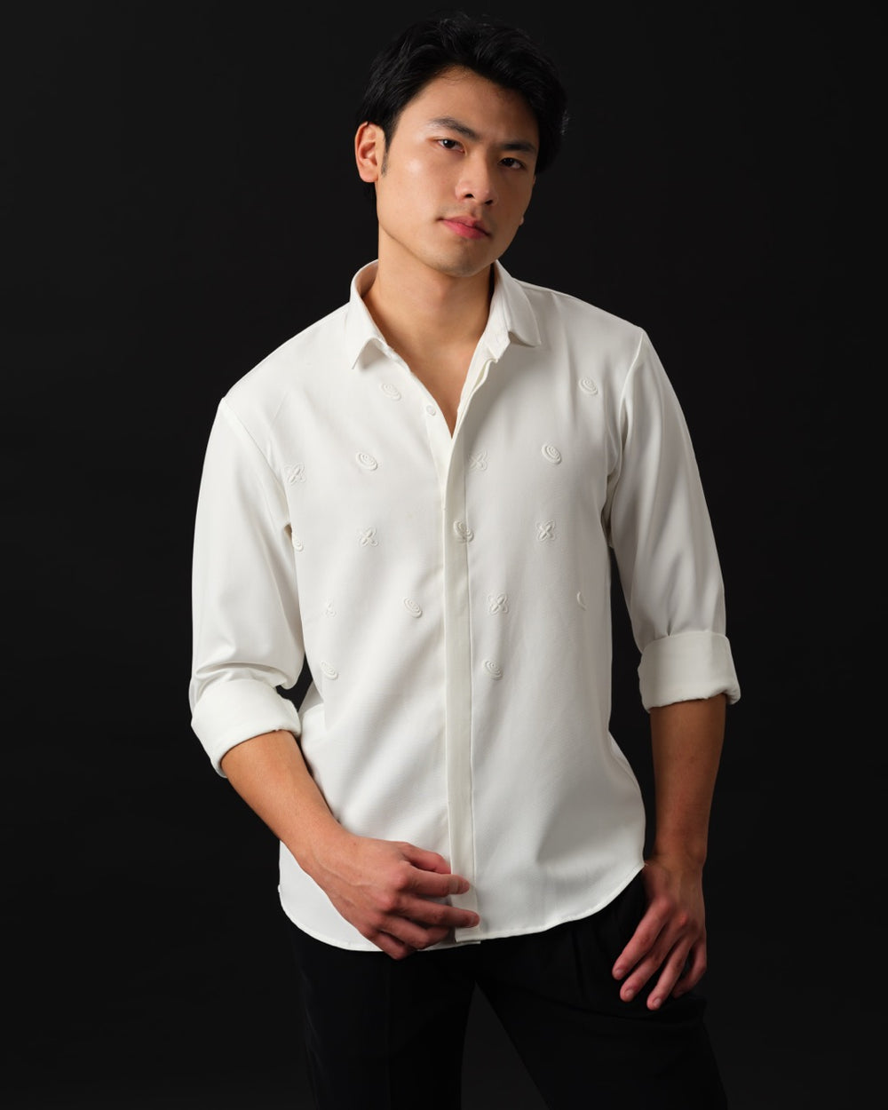 Abees Grey cotton checked shirt - front view