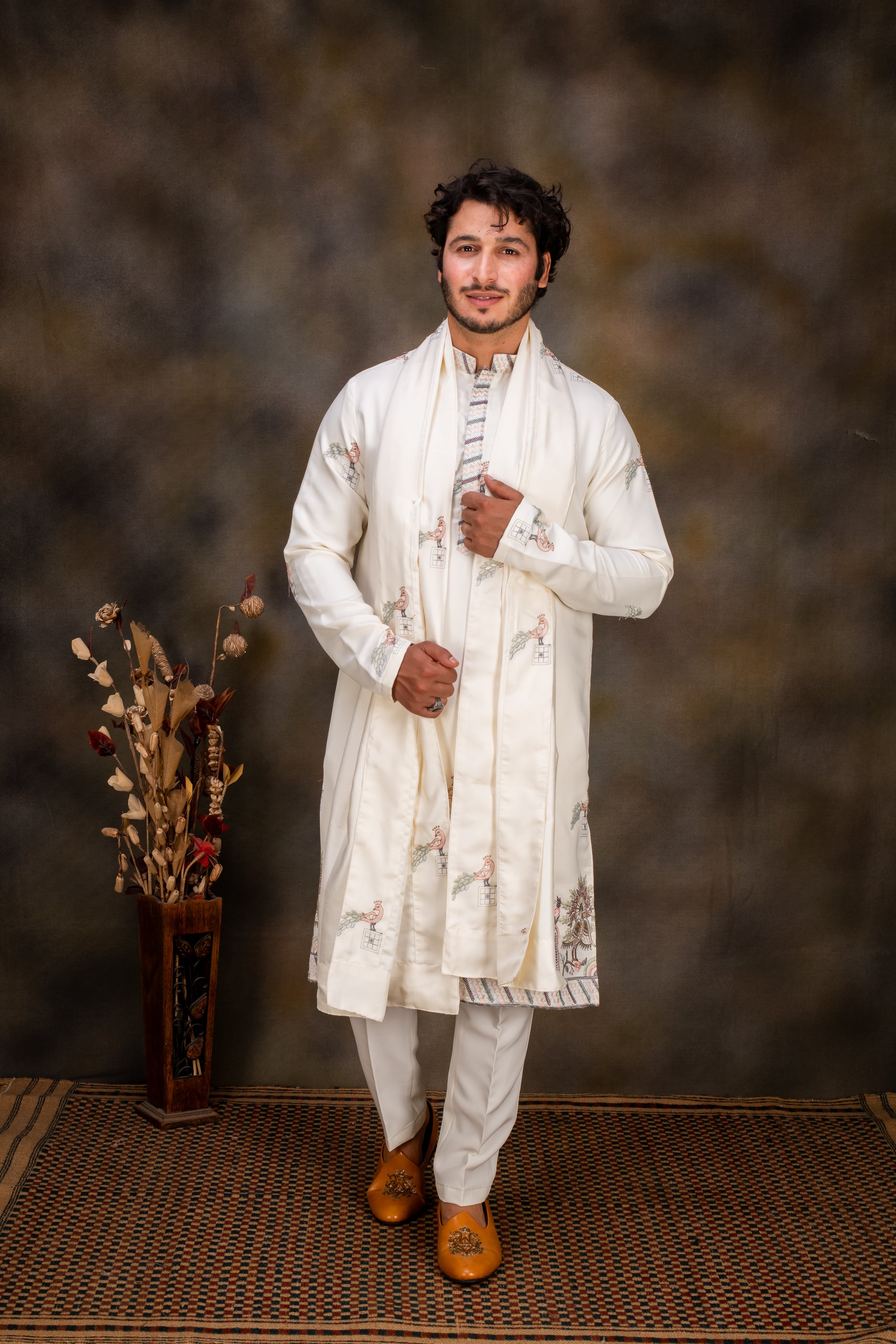Abees Multi cotton printed kurta set - front view
