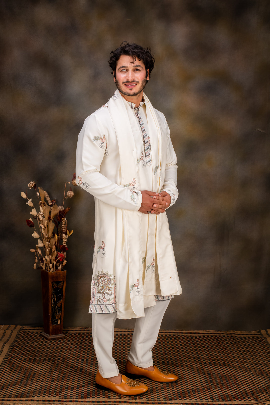 Abees Multi cotton printed kurta set - back view