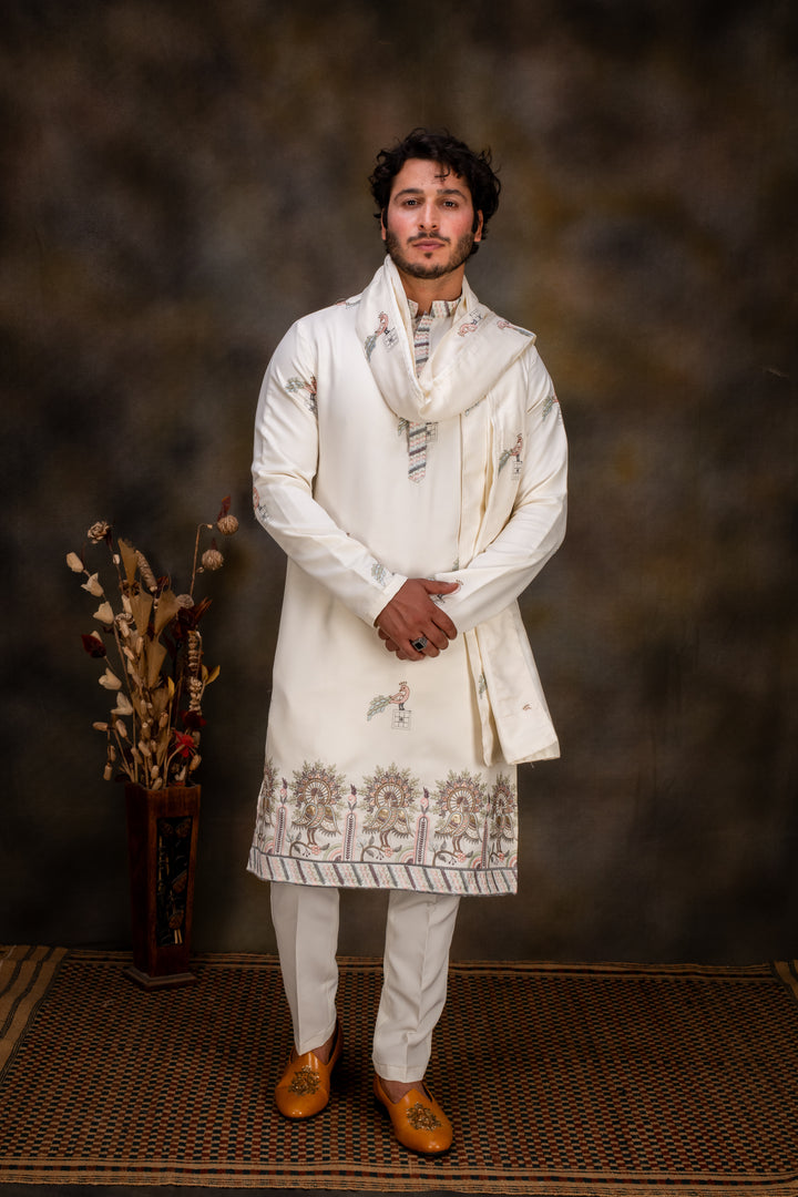 Abees Multi cotton printed kurta set - side view