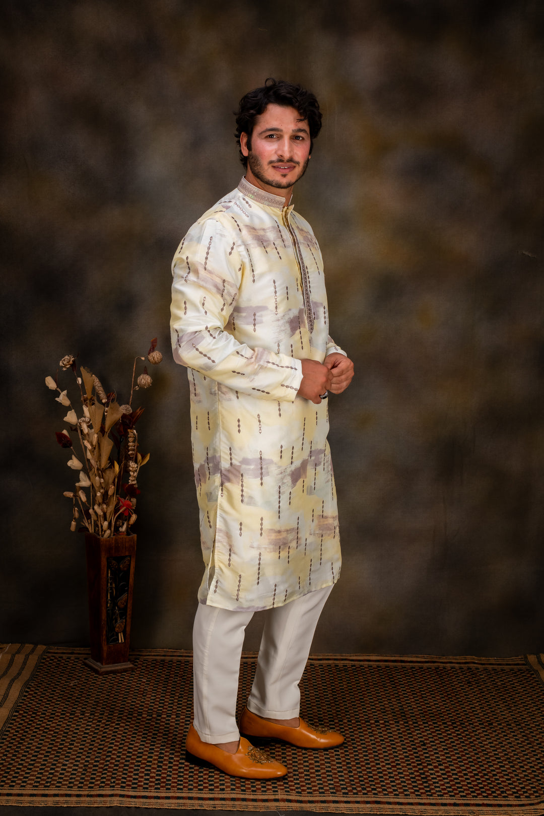 Abees Beige kurta set - side view