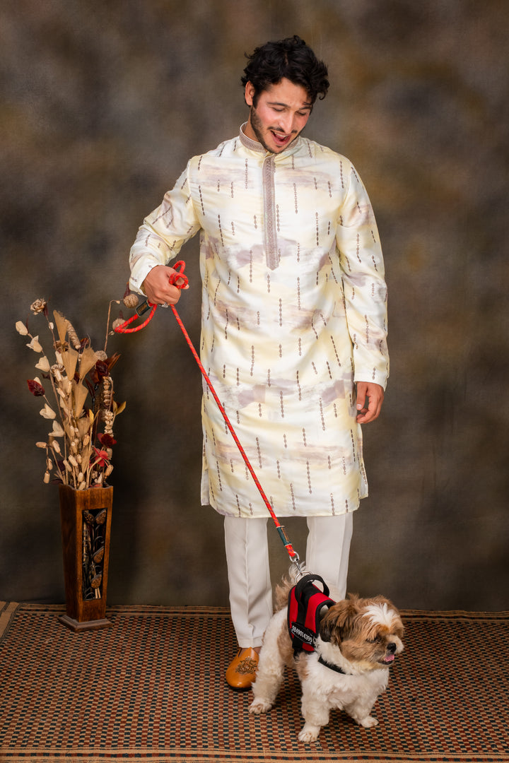 Abees Beige kurta set - front view