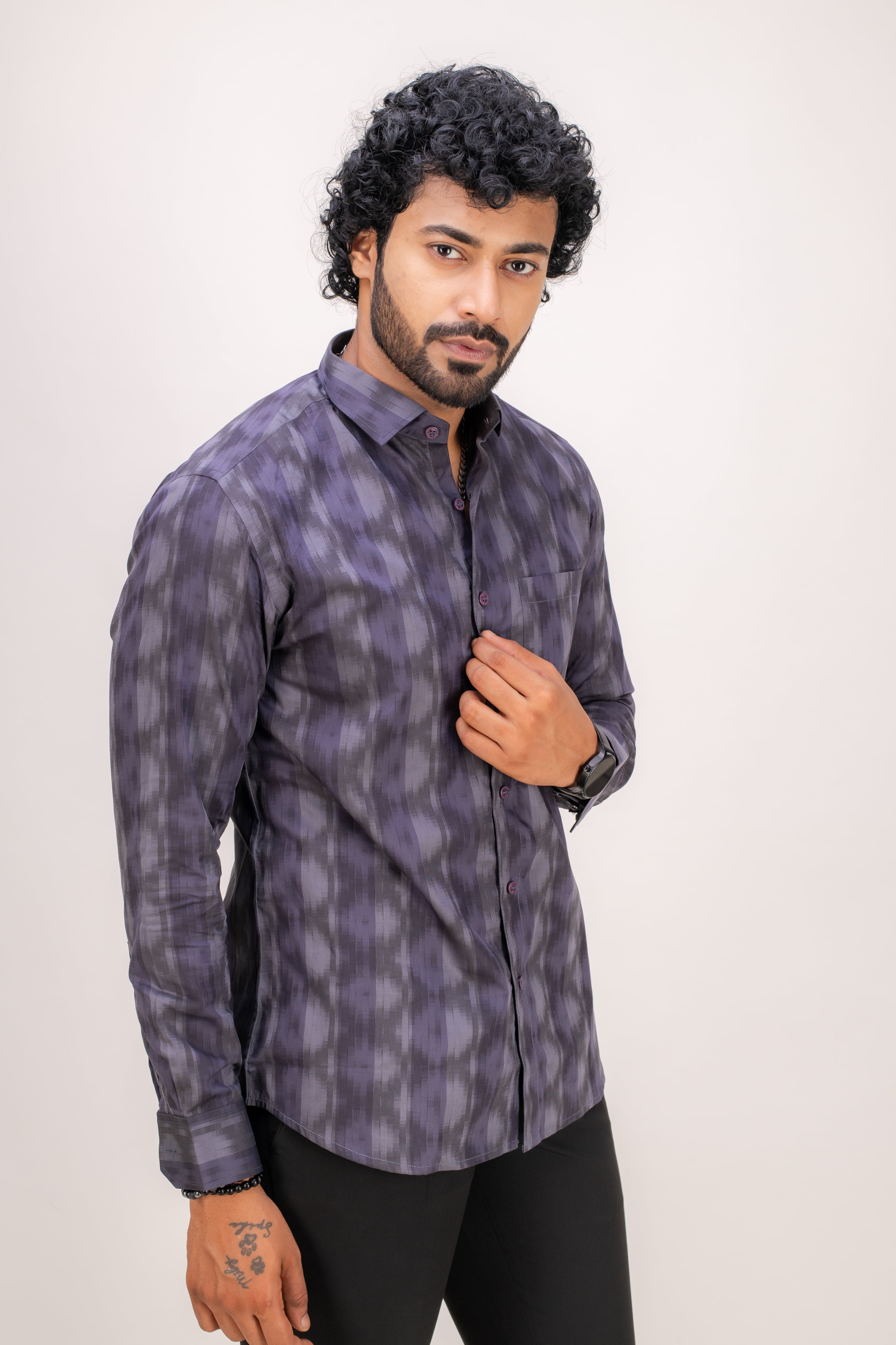 DARK PURPLE POPLIN SHIRT