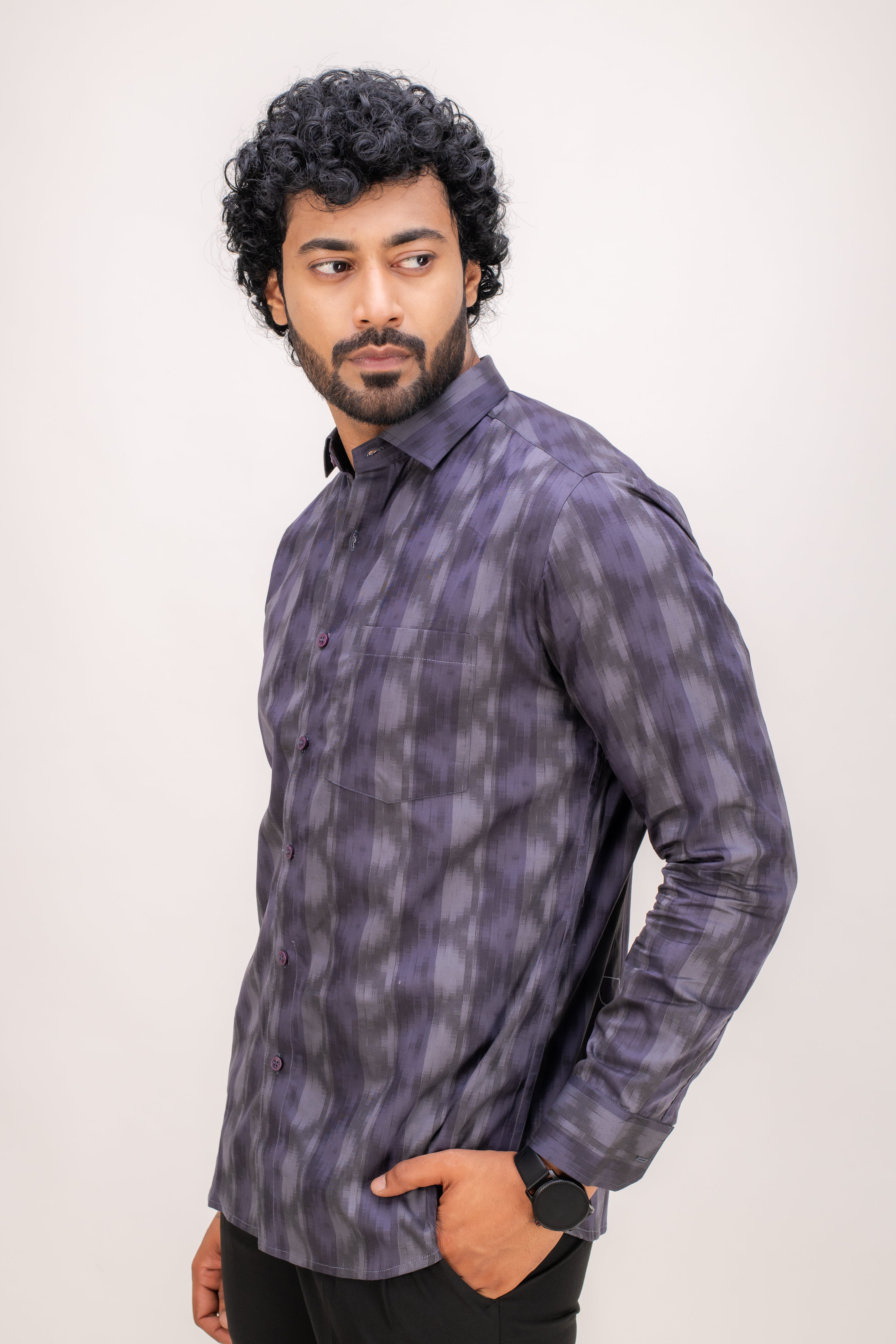 DARK PURPLE POPLIN SHIRT