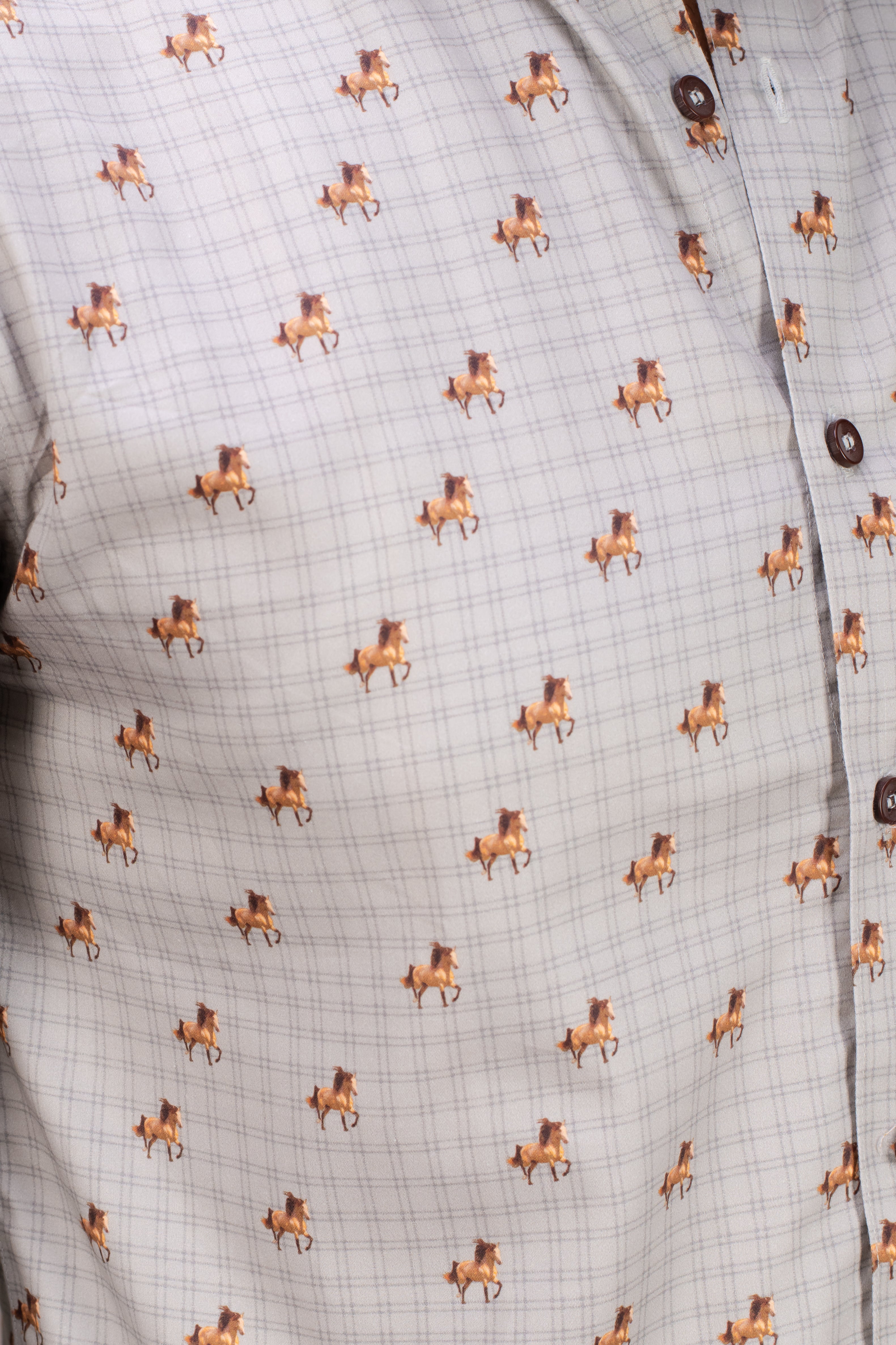 HORSE PRINT GIZA COTTON SHIRT