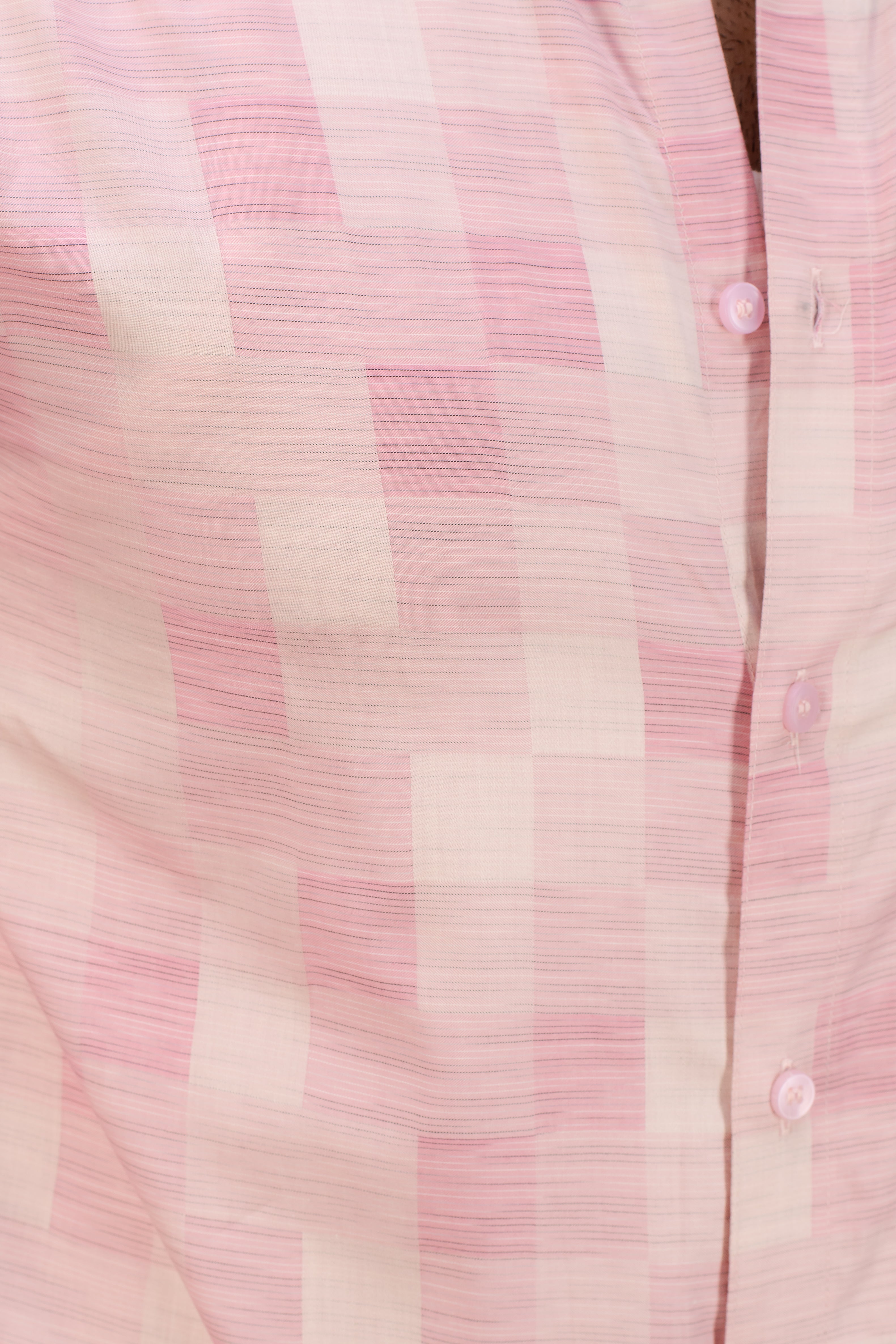 PEARL AND PEACH TWILL COTTON SHIRT