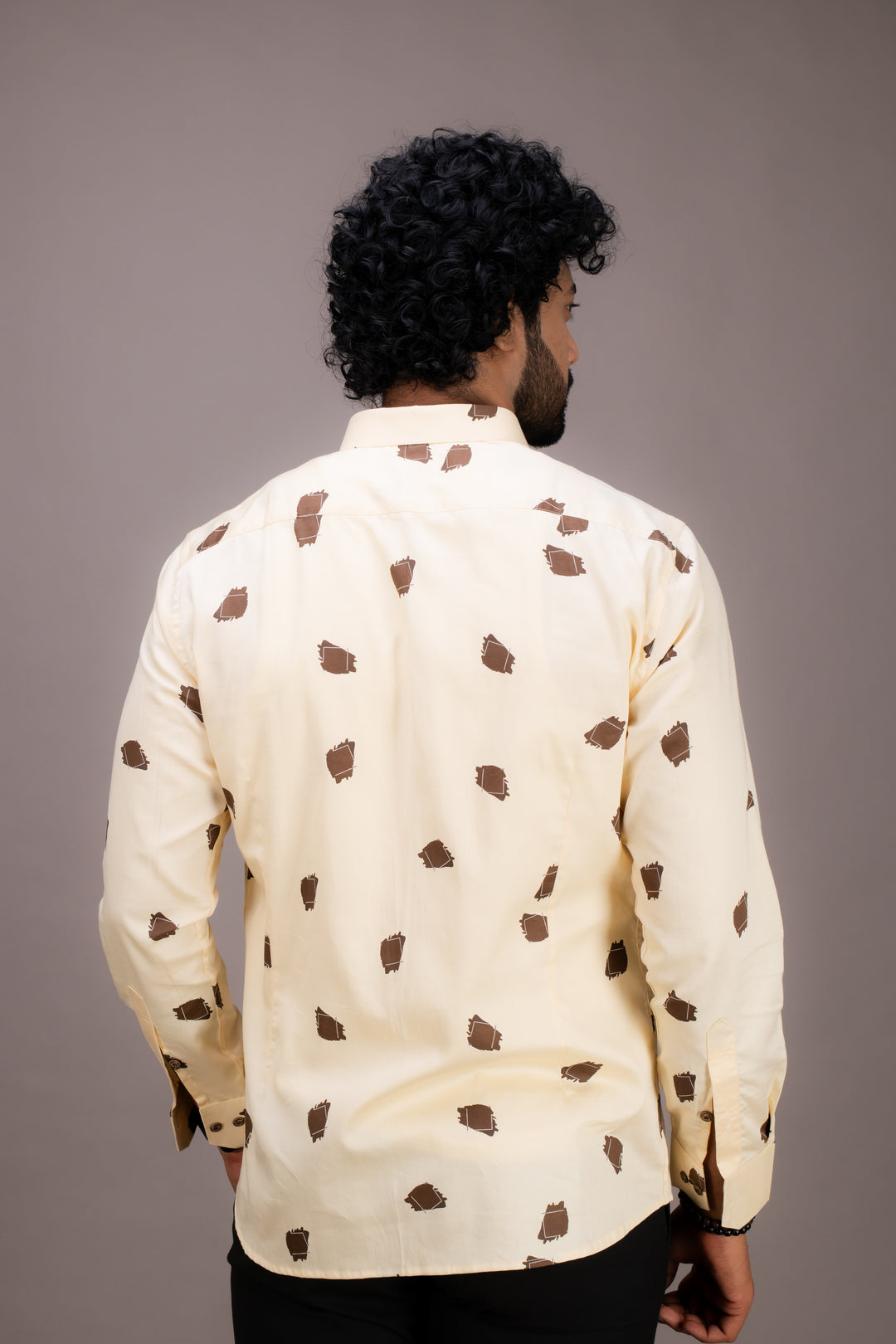 YELLOW COTTON PRINTED SHIRT