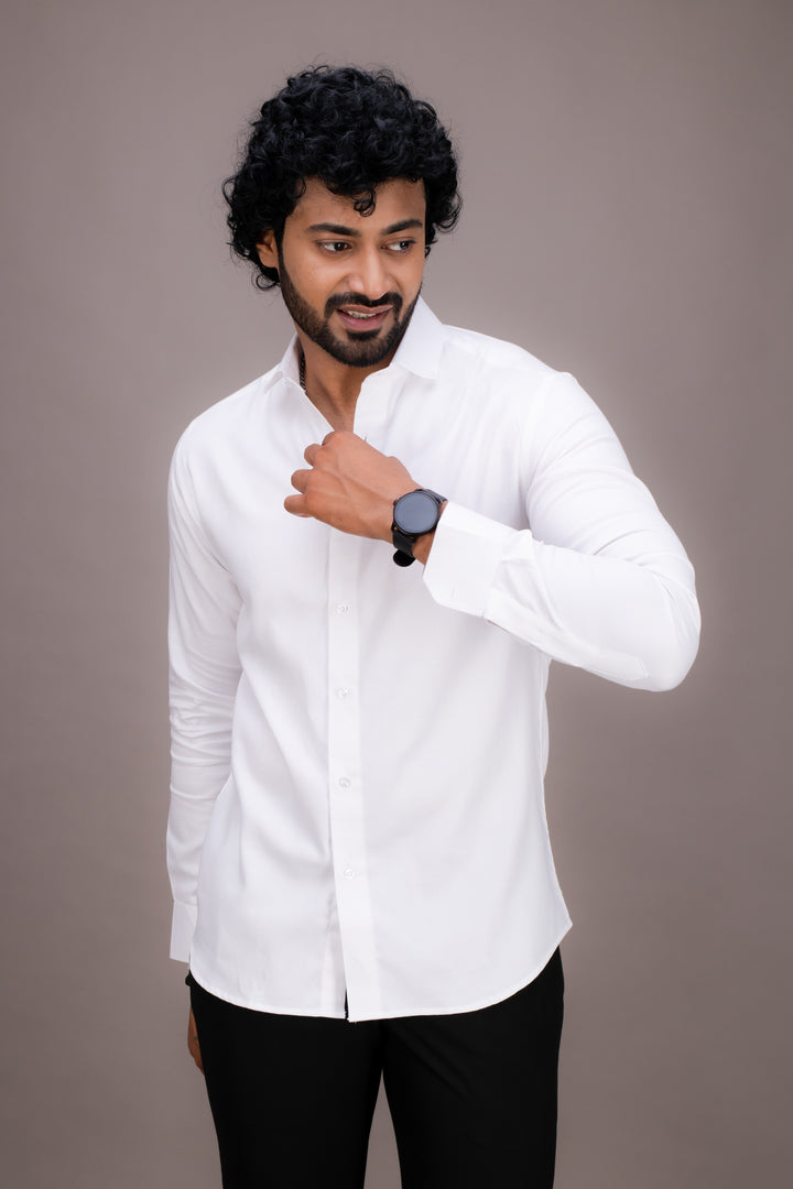 SUPERFINE WHITE DOBBY SHIRT