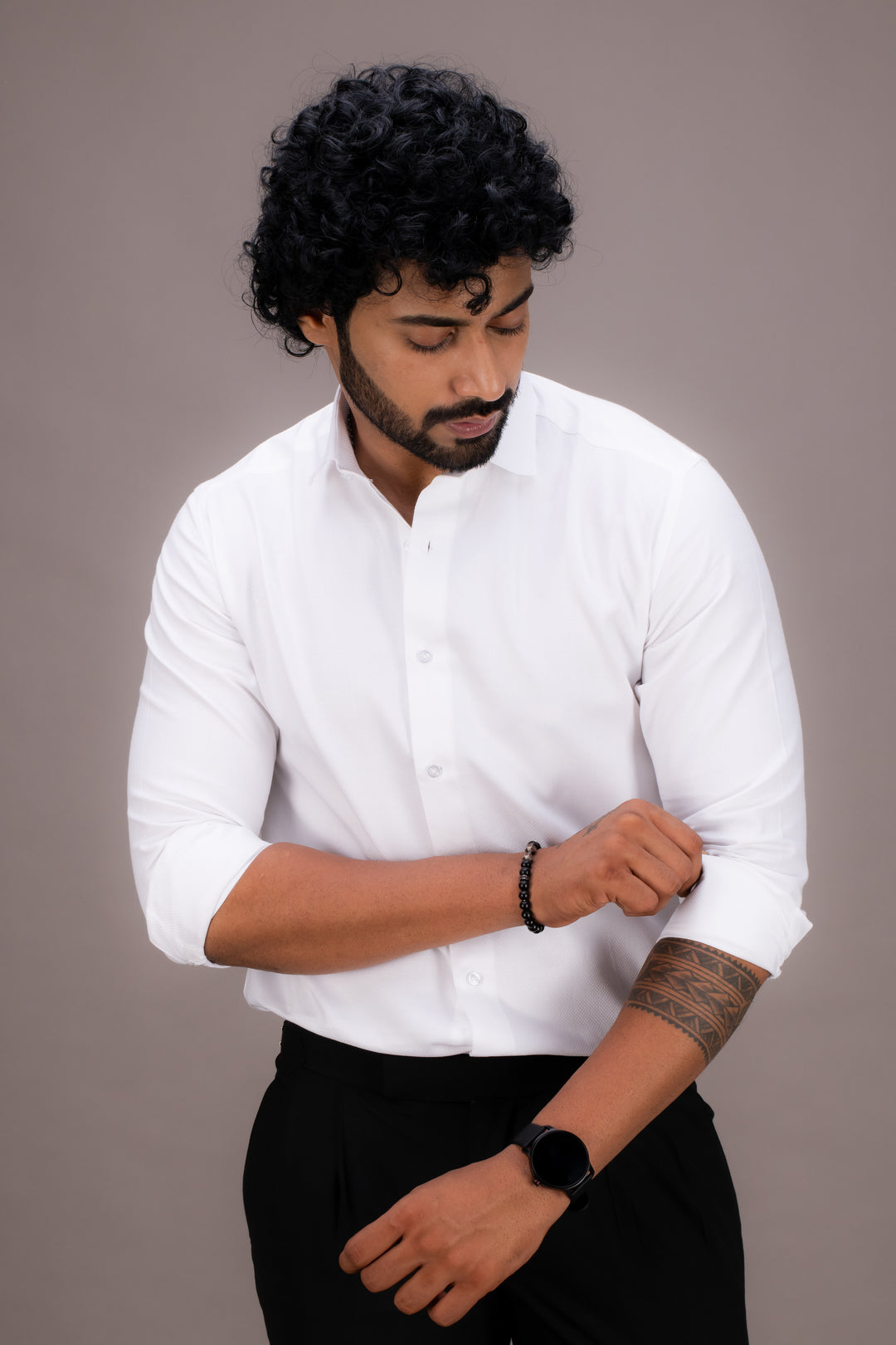 SUPERFINE WHITE DOBBY SHIRT