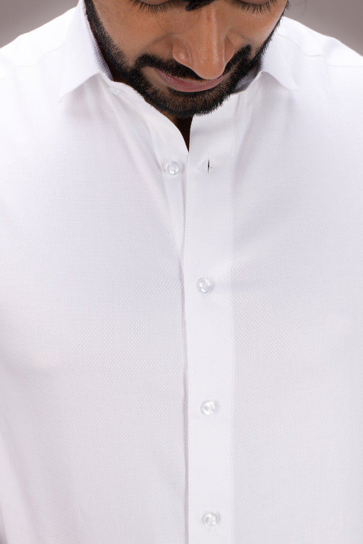 SUPERFINE WHITE DOBBY SHIRT