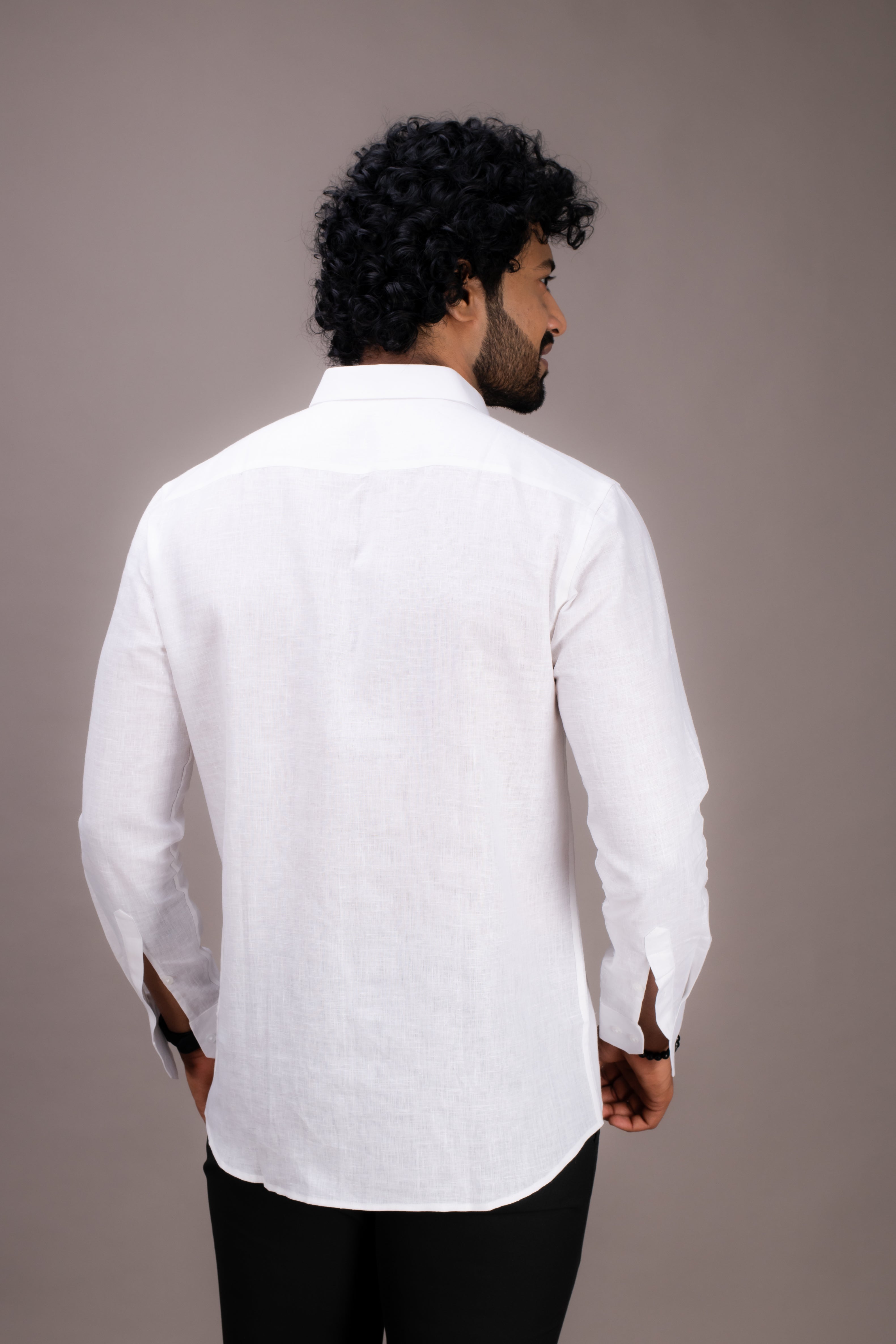 SUPERFINE WHITE 100 LEA LINEN SHIRT