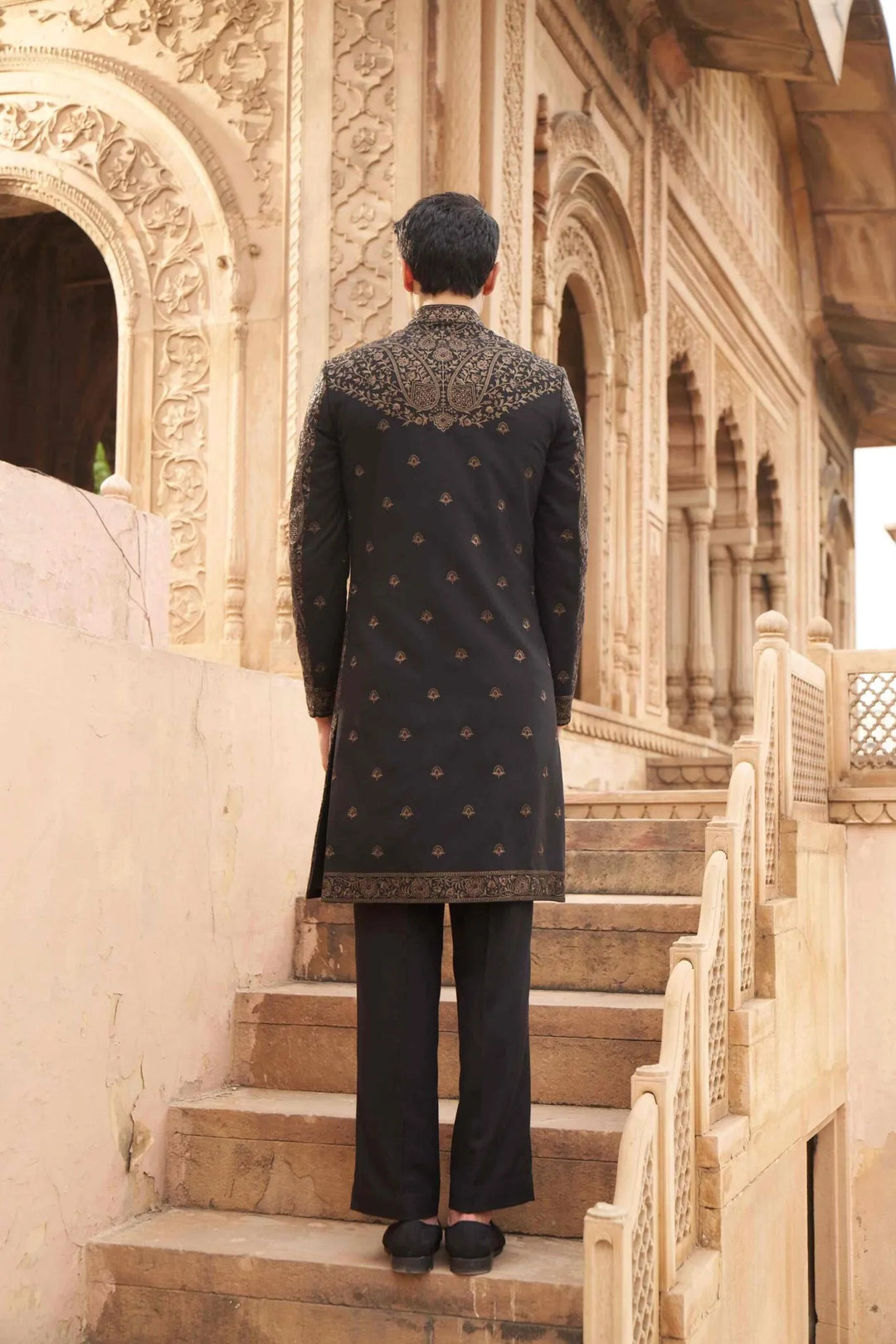 Midnight Regal Embroidered Sherwani