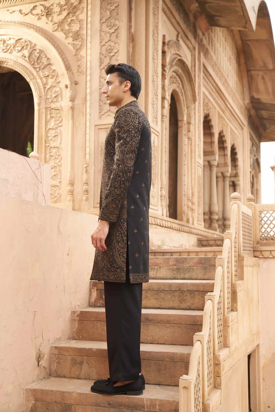 Midnight Regal Embroidered Sherwani