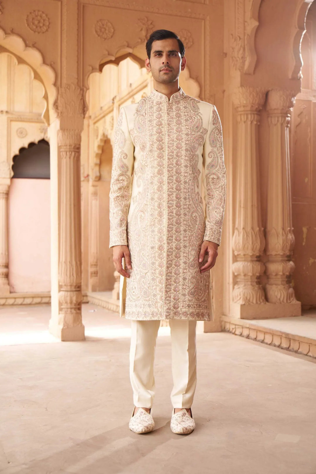 Ivory Regal Heritage Embroidered Sherwani