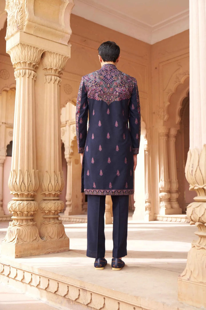 Royal Navy Paisley Embroidered Sherwani