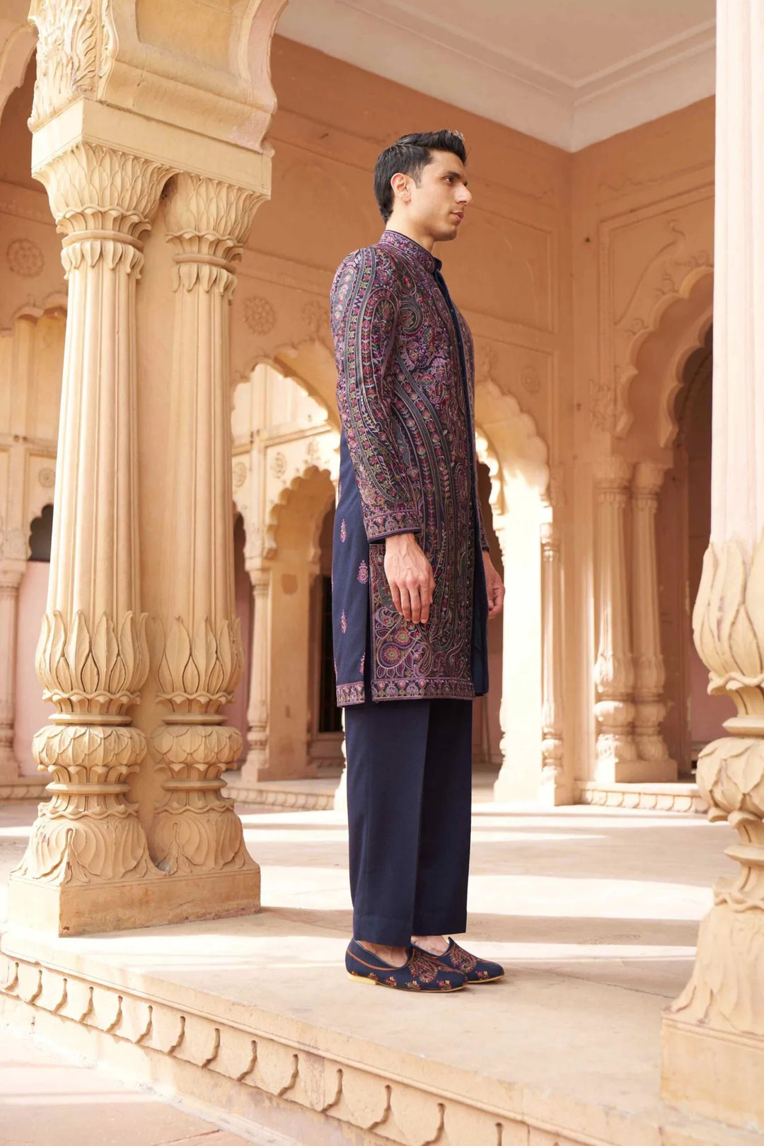 Royal Navy Paisley Embroidered Sherwani