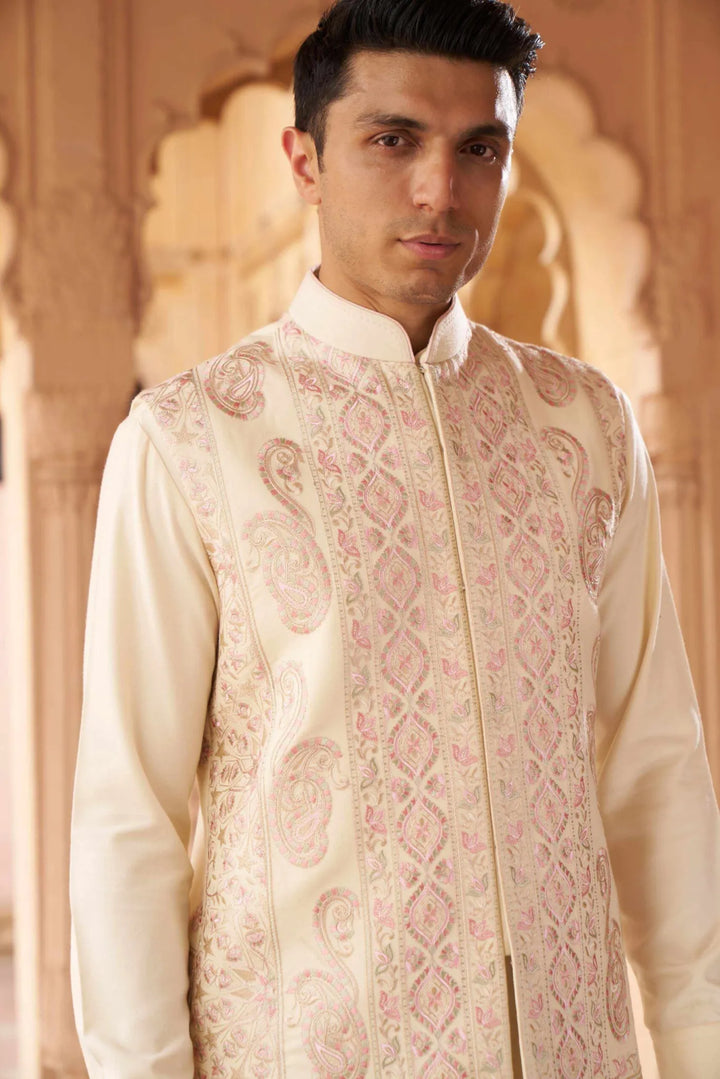 Ivory Royale Embroidered Waistcoat Kurta Set