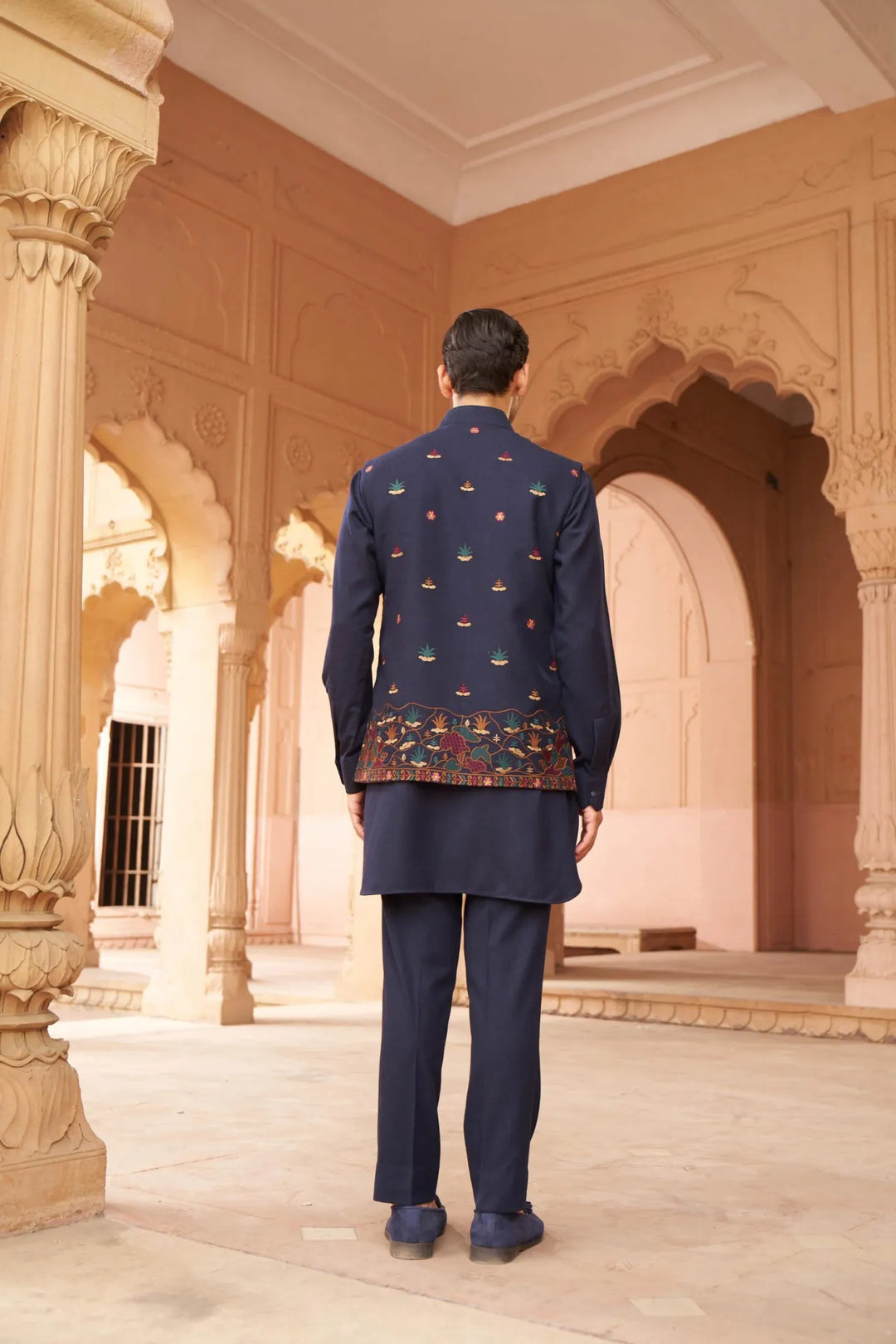 Royal Navy Heritage Embroidered Waistcoat Kurta Set