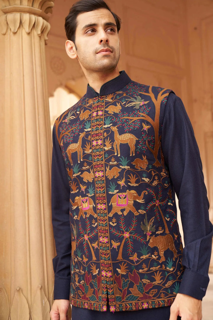Royal Navy Heritage Embroidered Waistcoat Kurta Set