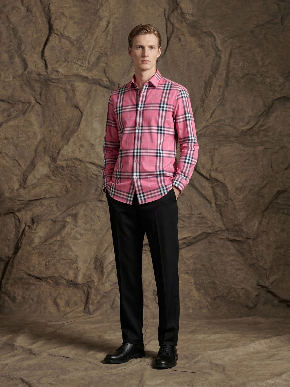 Classic Pink Checkered Premium Cotton Shirt