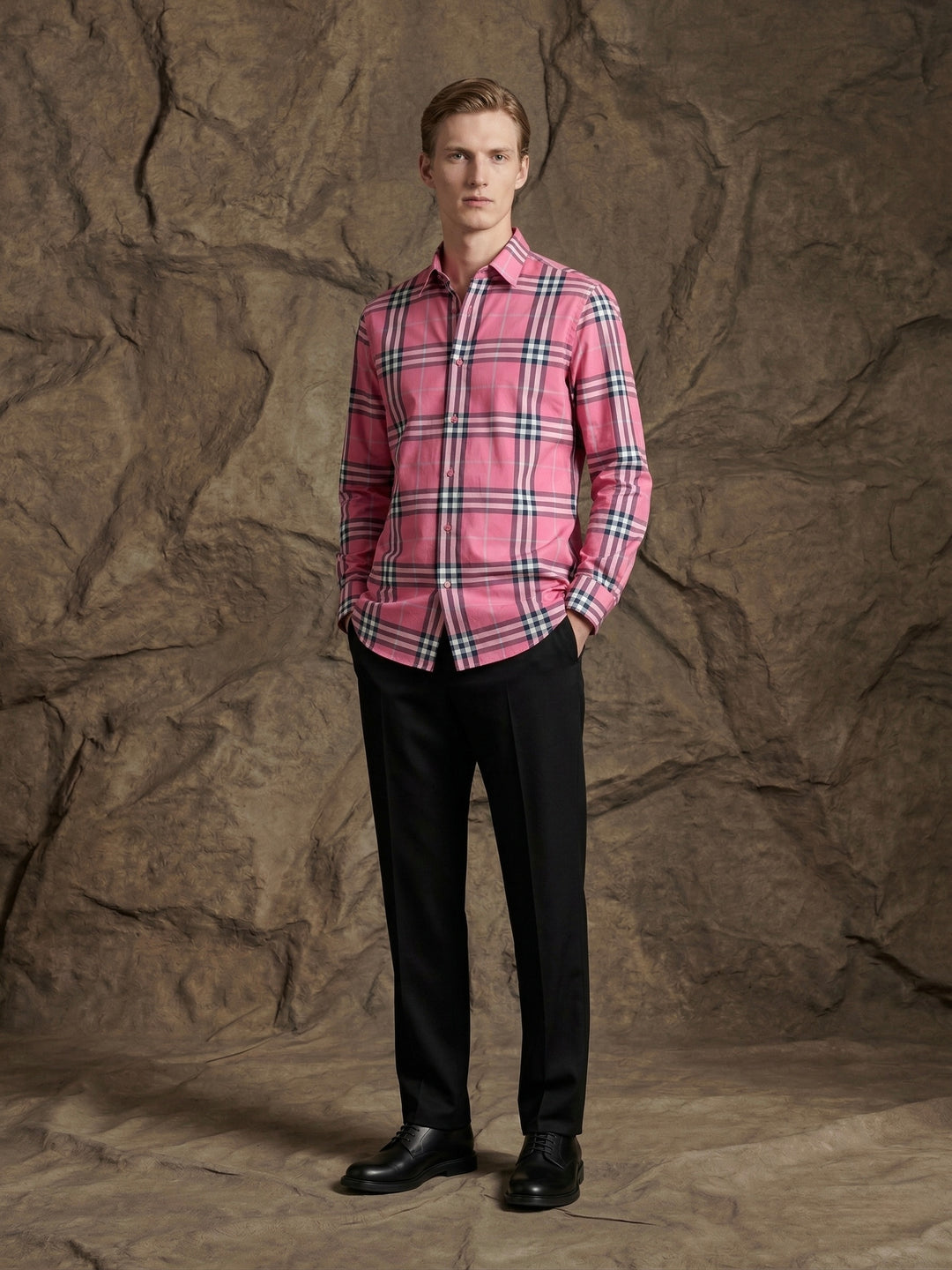 Classic Pink Checkered Premium Cotton Shirt