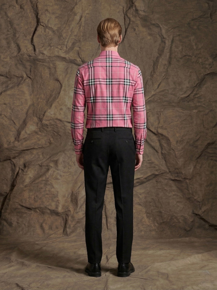 Classic Pink Checkered Premium Cotton Shirt