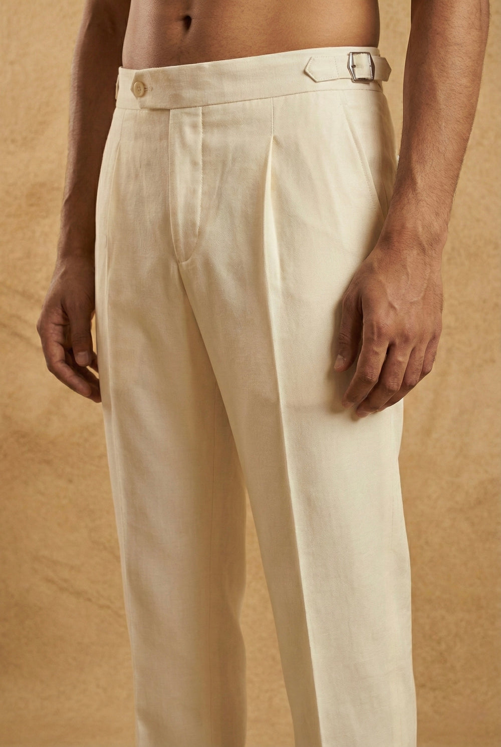 Abees Yellow linen solid shirt - detail view 1